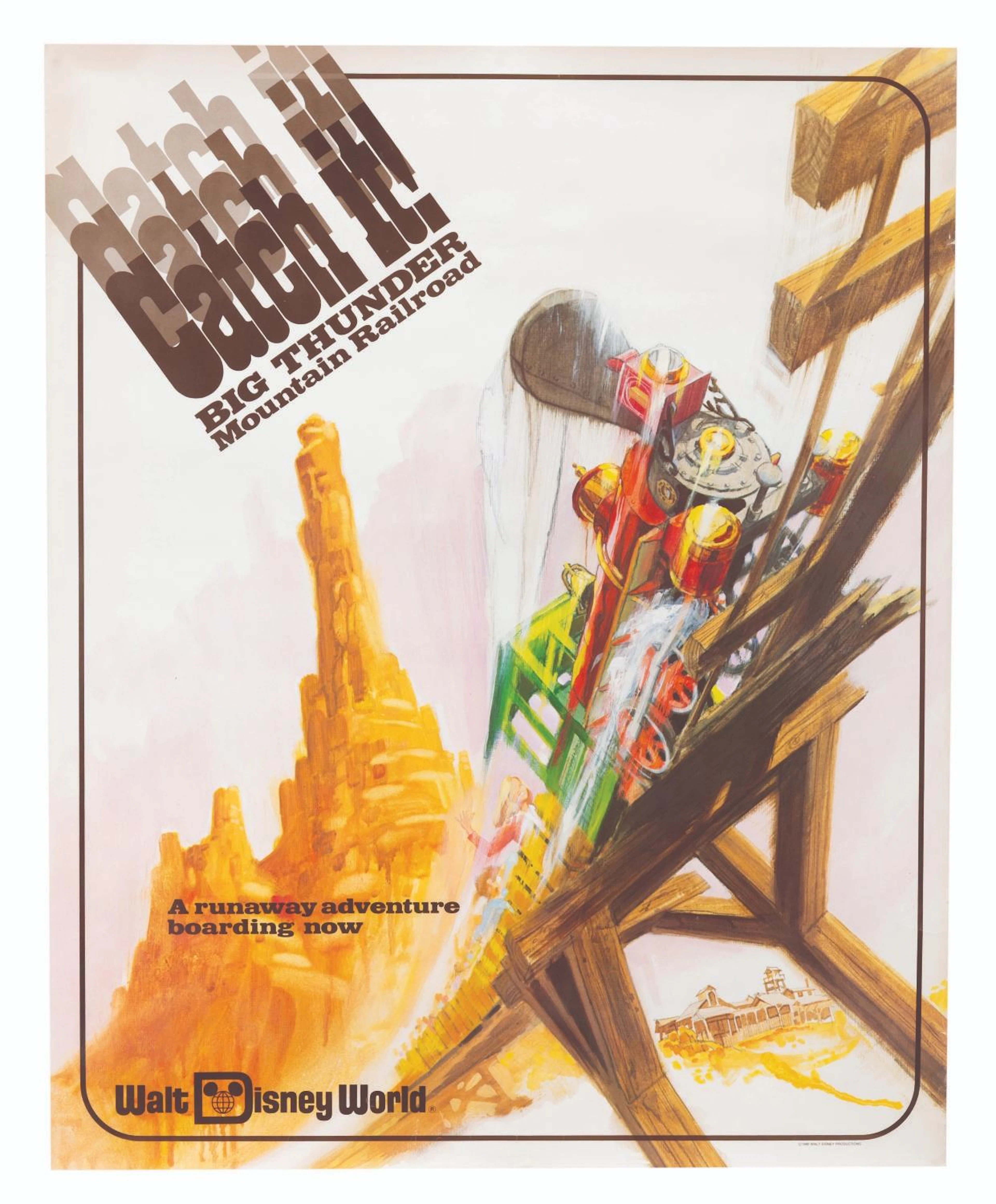A Big Thunder Mountain Railroad Grand Opening Poster.