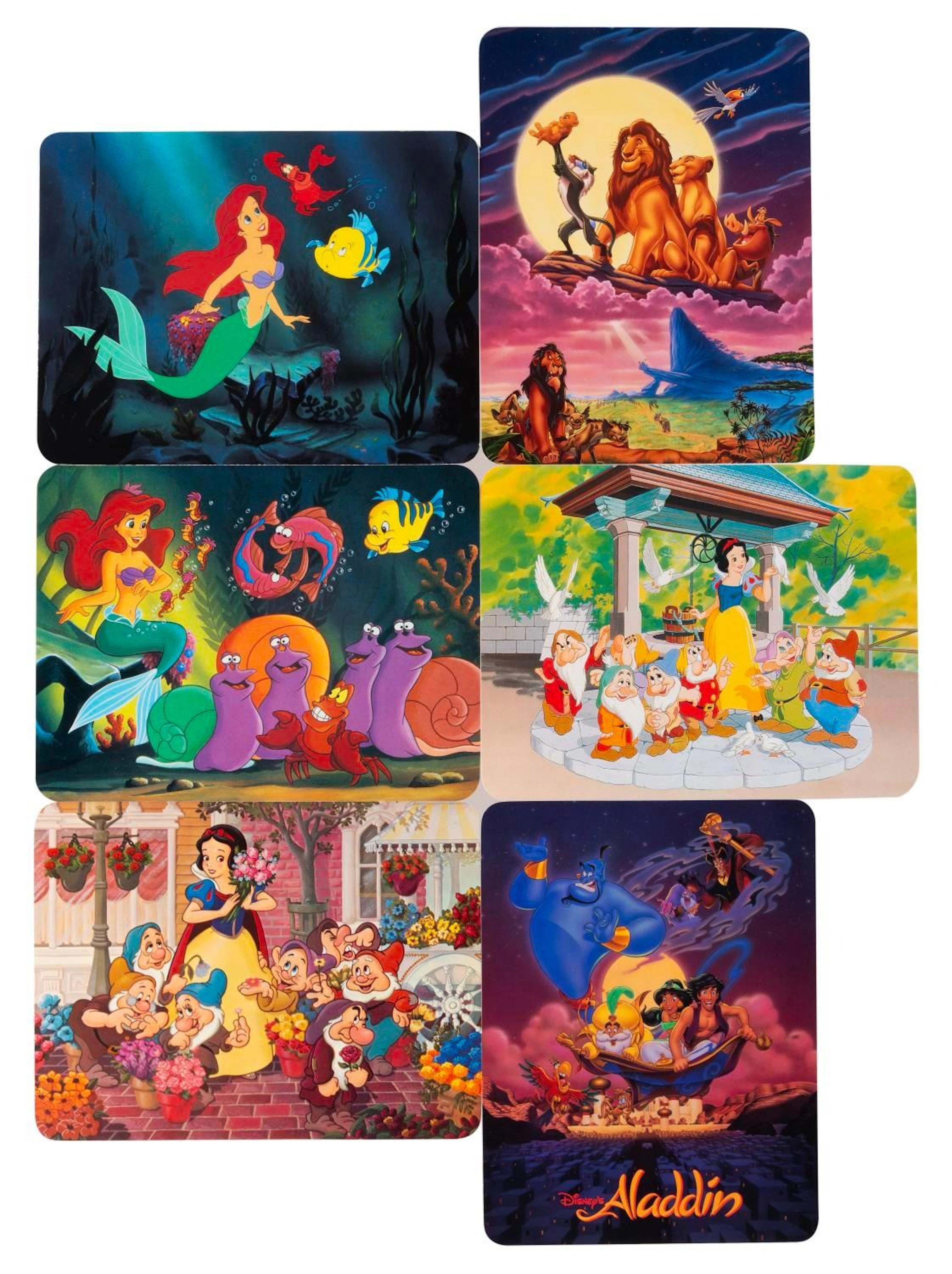 A Collection of Disneyland Animated Feature Postcards.