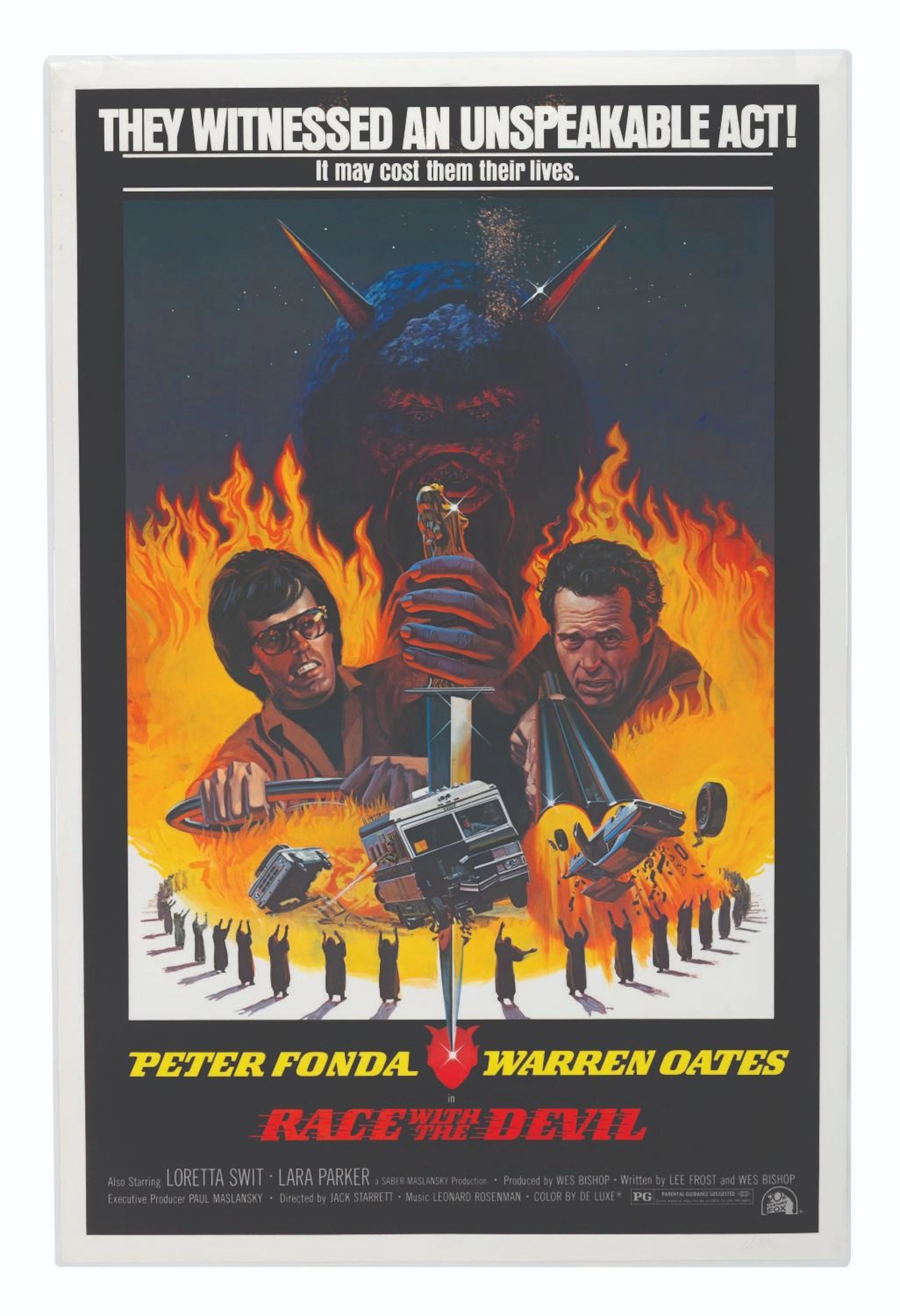 A “Race with the Devil” Laminated One-Sheet.