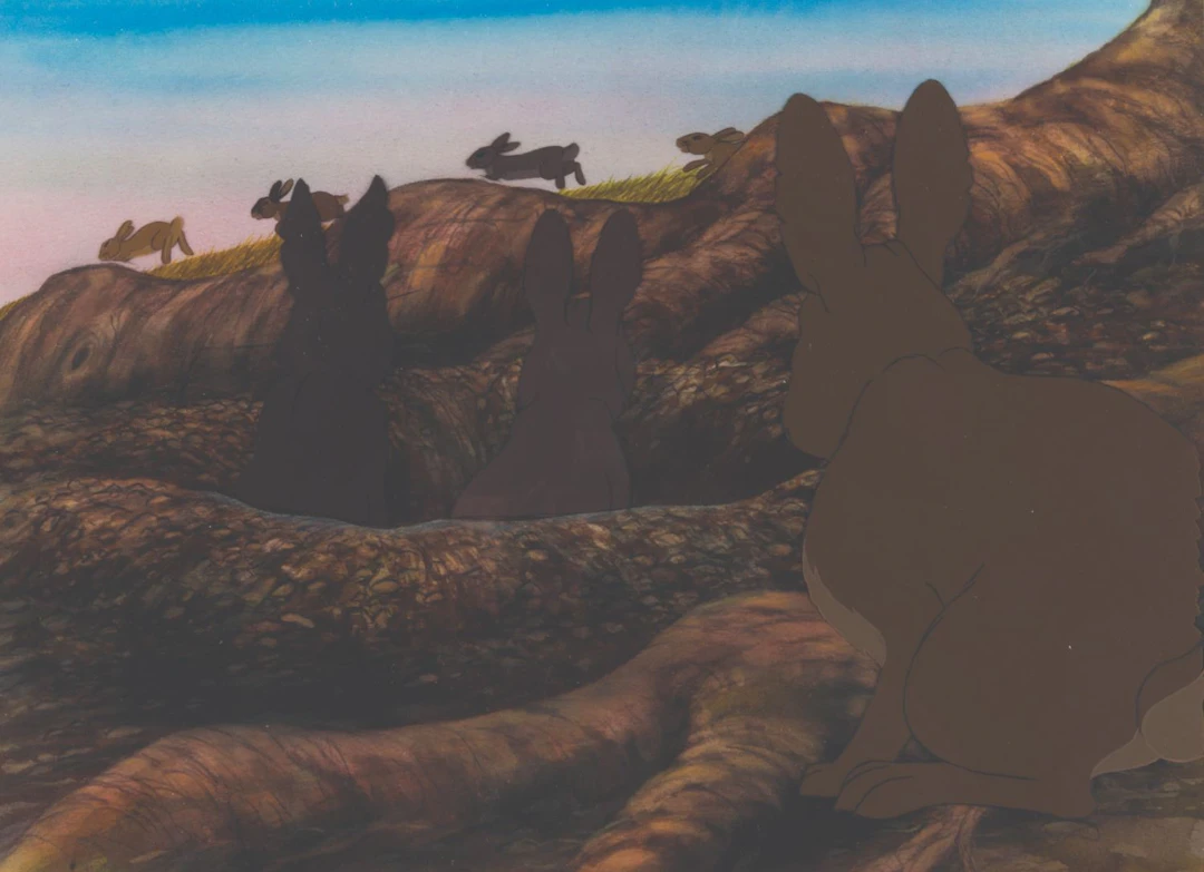 A "Watership Down" Original Production Cel and Background.
