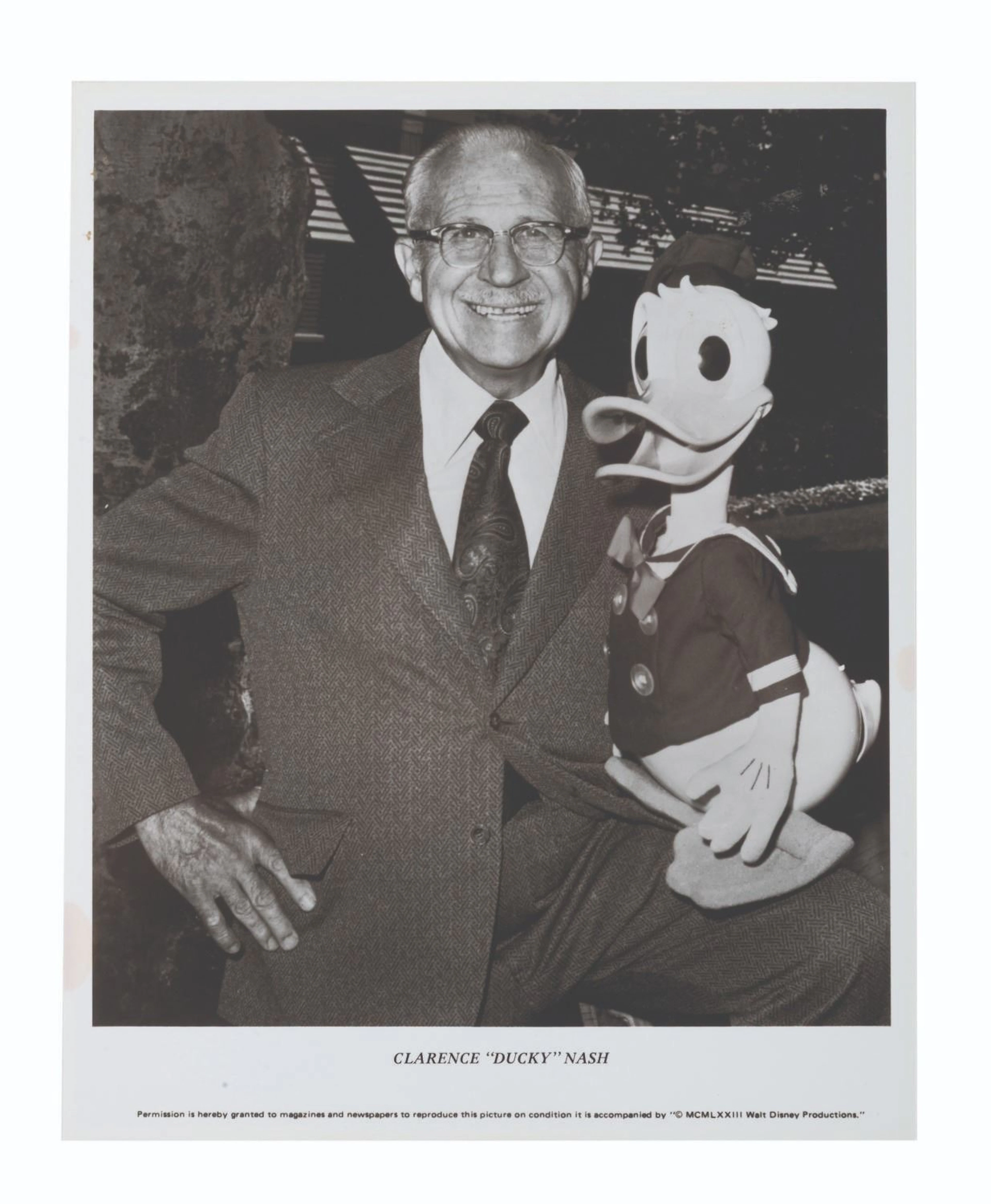 A Clarence "Ducky" Nash Photograph.