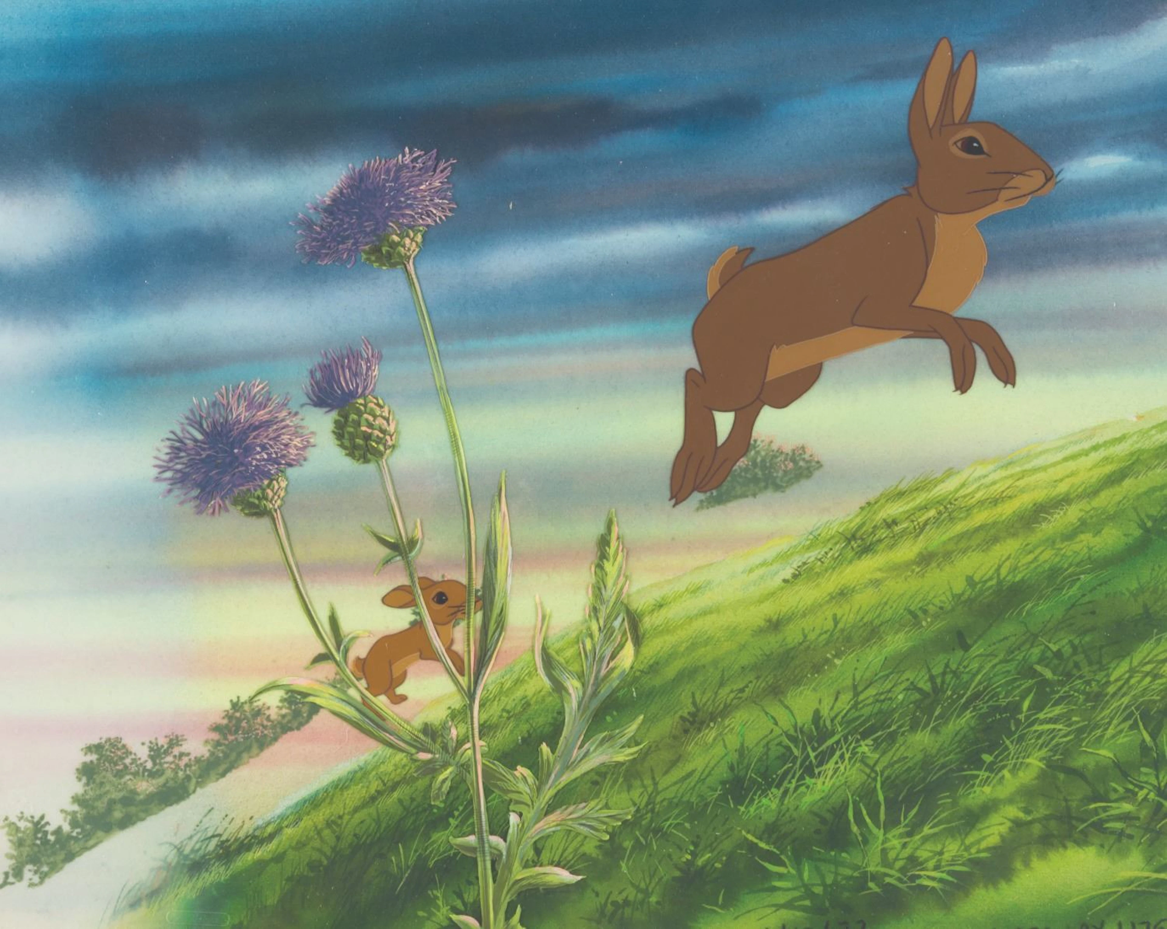 "Watership Down" Production Cels and Production Background.
