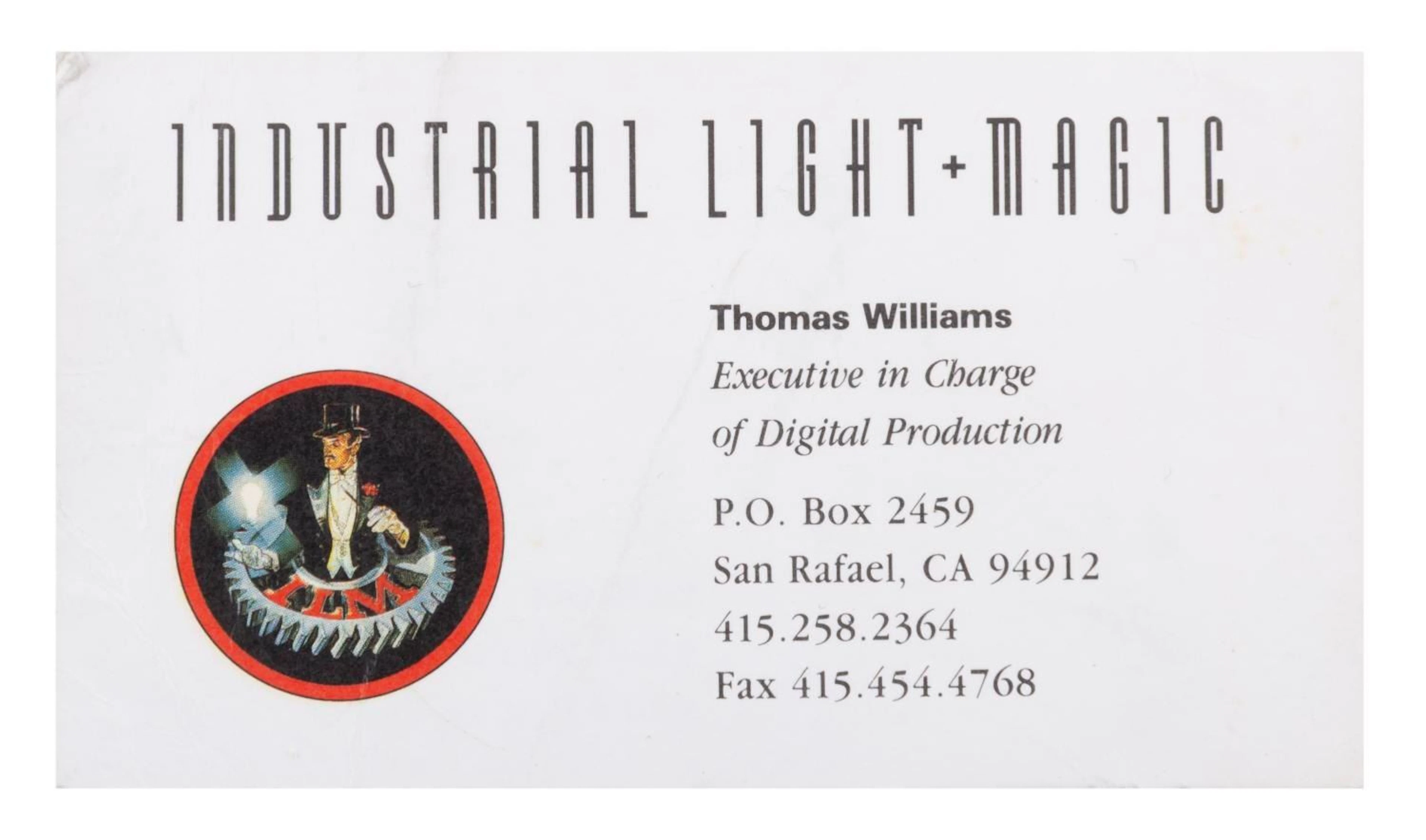 An Early Industrial Light and Magic Business Card.