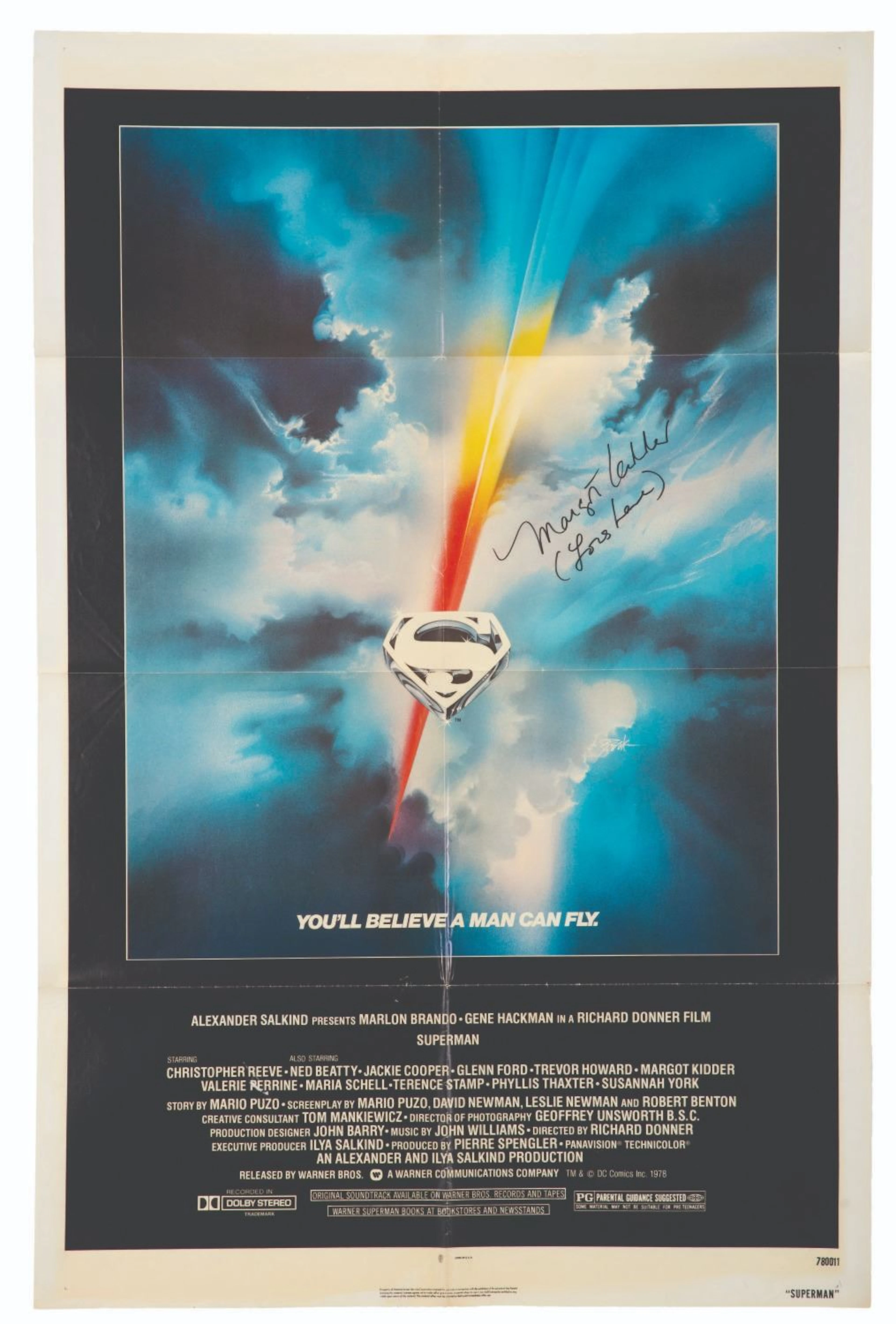 A Margot Kidder Signed “Superman: The Movie” One-Sheet.