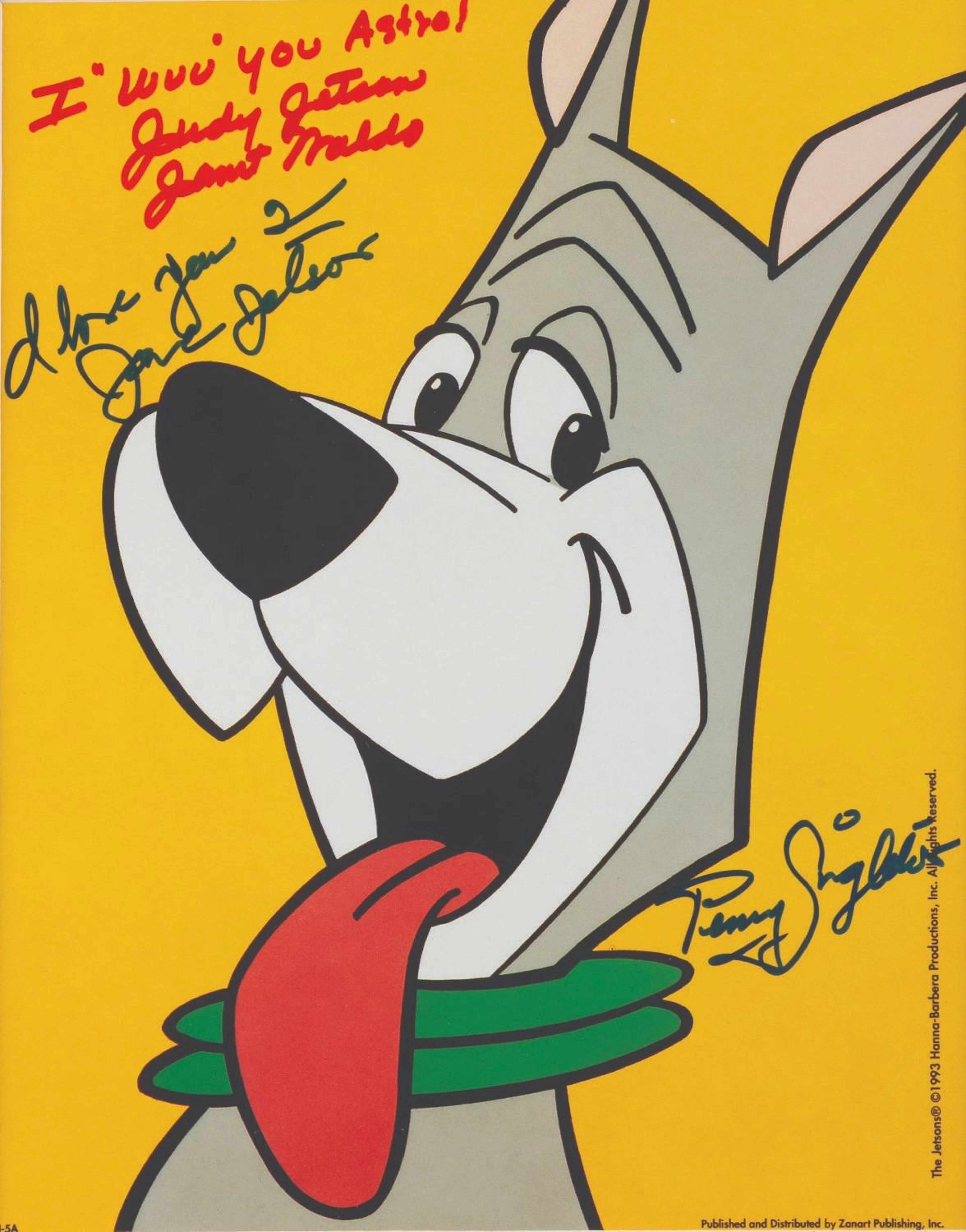 A Signed "The Jetsons" Astro Poster Print.