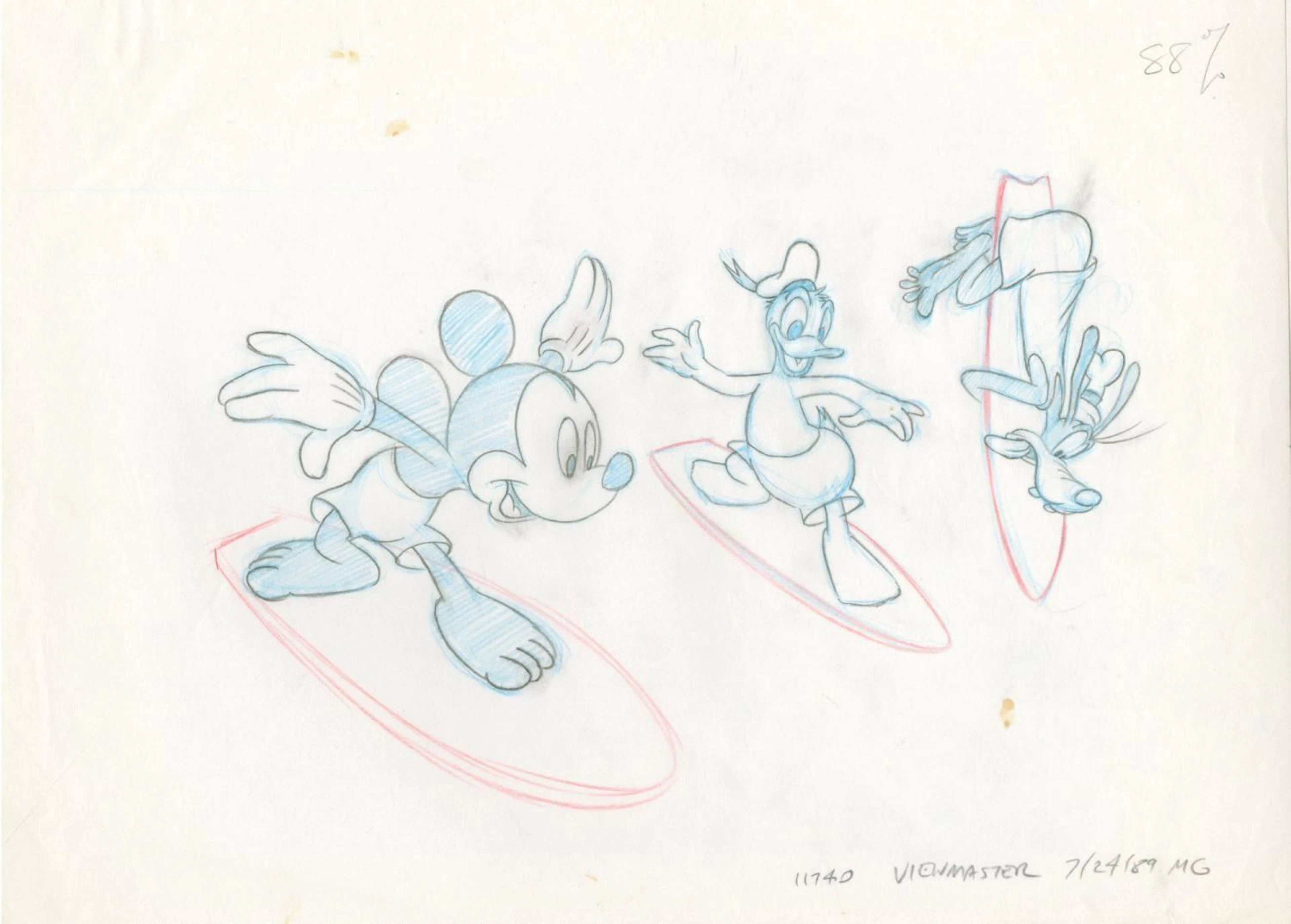 A Mickey and Friends View-Master Development Drawing.