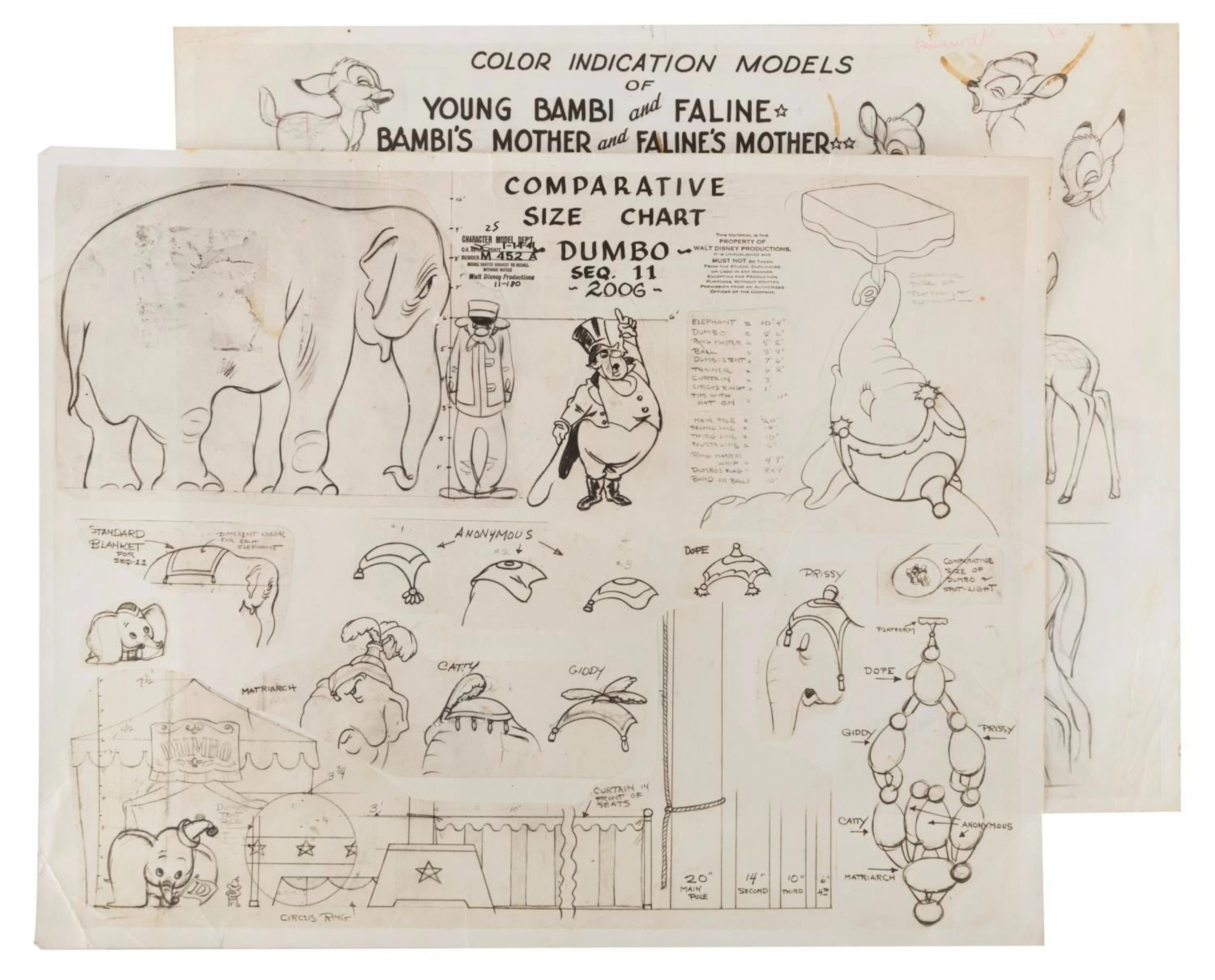 A "Bambi" Color Indication Model Sheet.