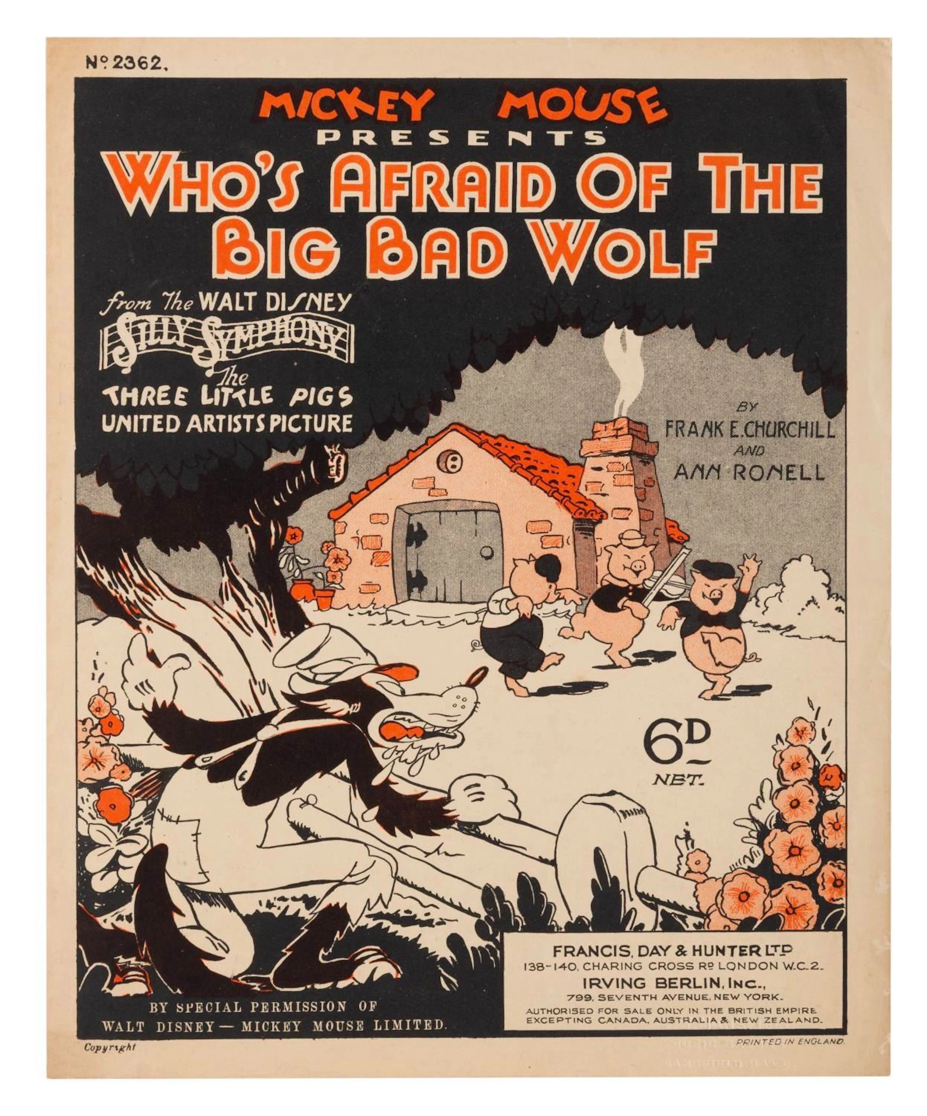 "Who’s Afraid of the Big Bad Wolf" Sheet Music.