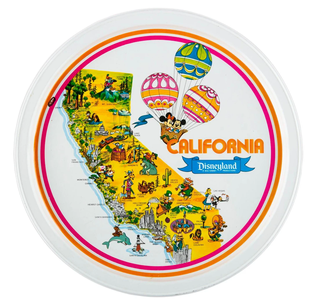 A 1970s Disneyland California Souvenir Tray.