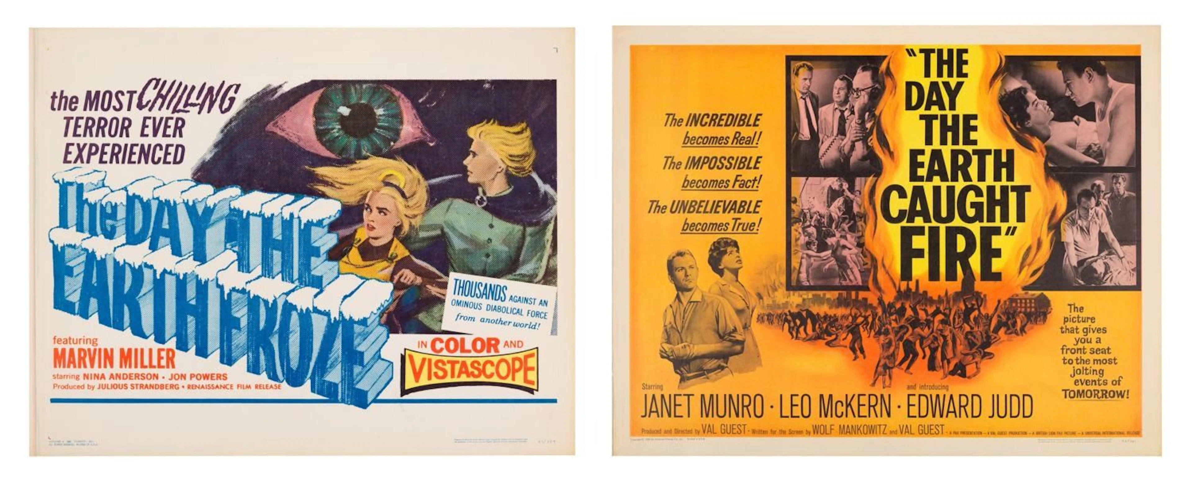 A Pair of "The Day The Earth Caught Fire" and "The Day The Earth Froze"