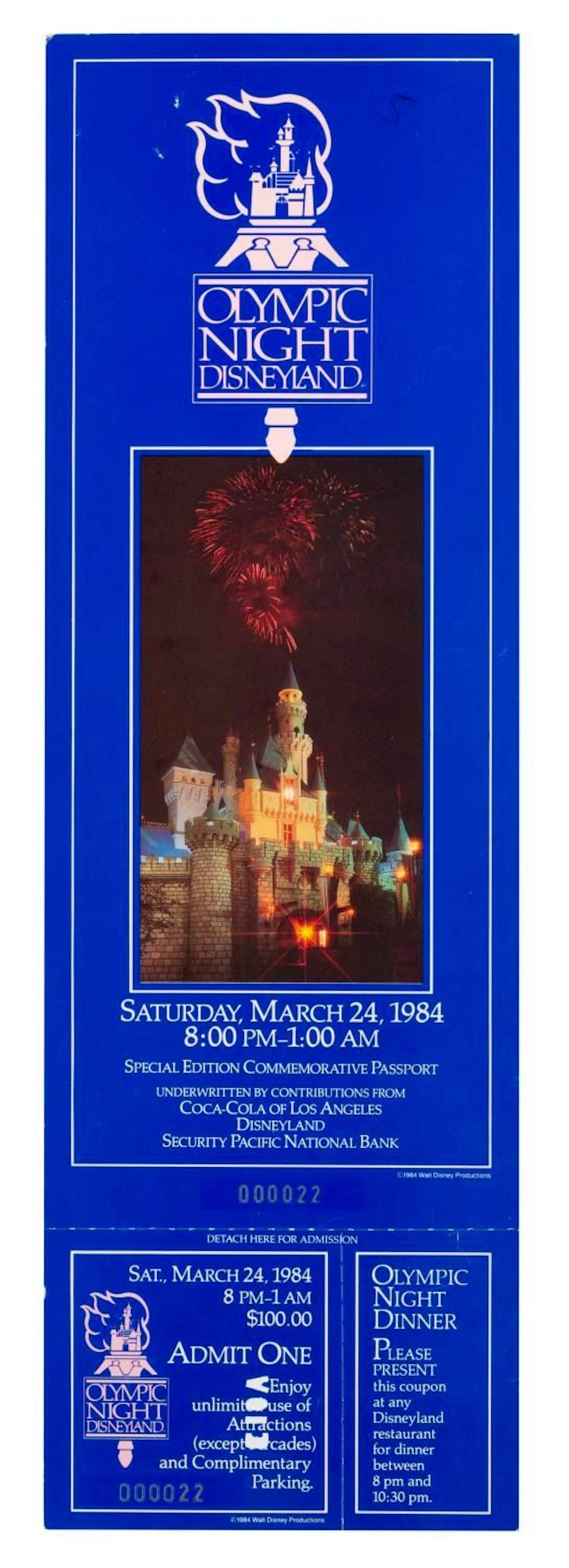 An Olympic Night Disneyland Commemorative Passport.