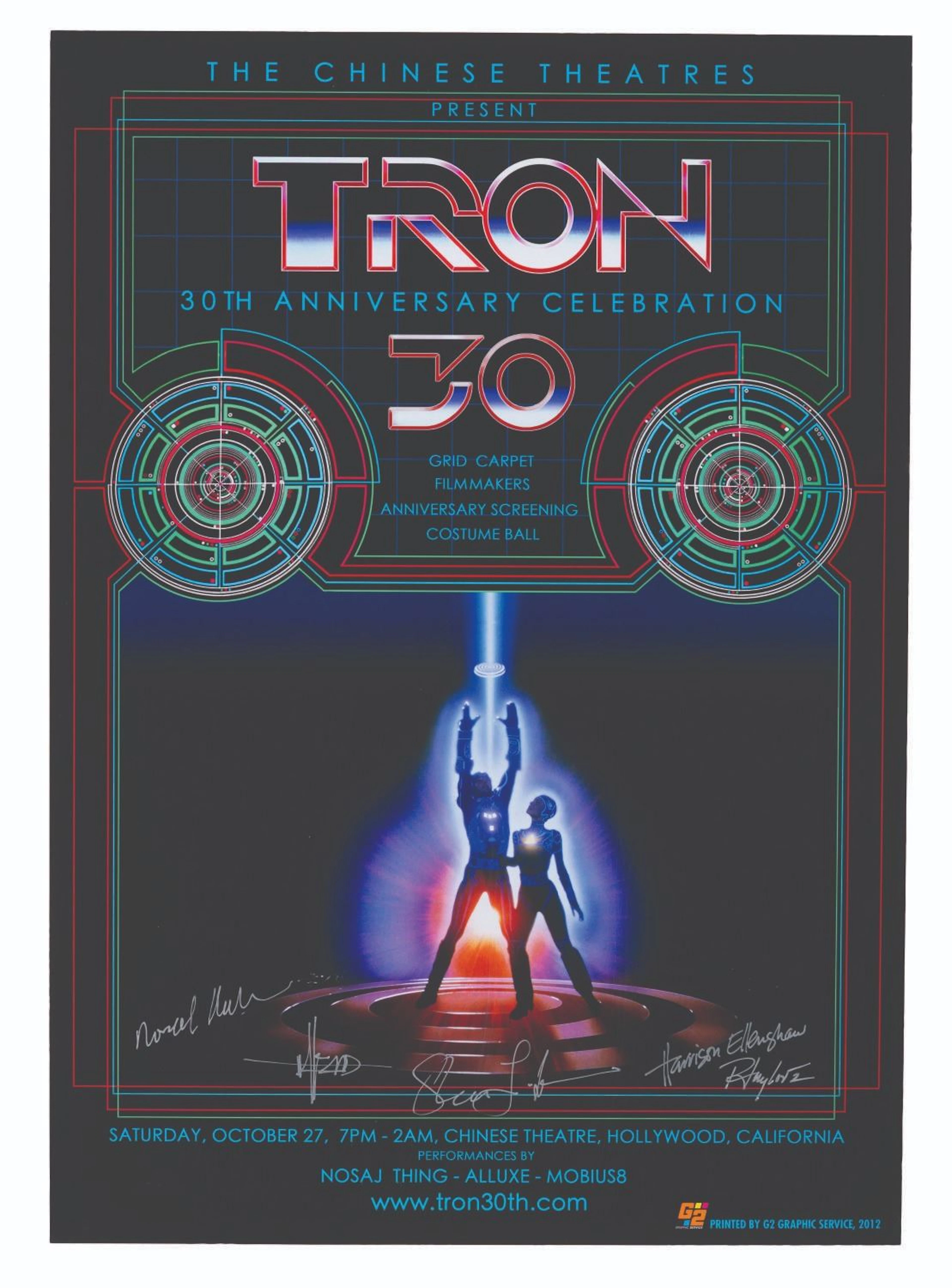 A Multi-Signed "Tron" 30th Anniversary Celebration Poster.
