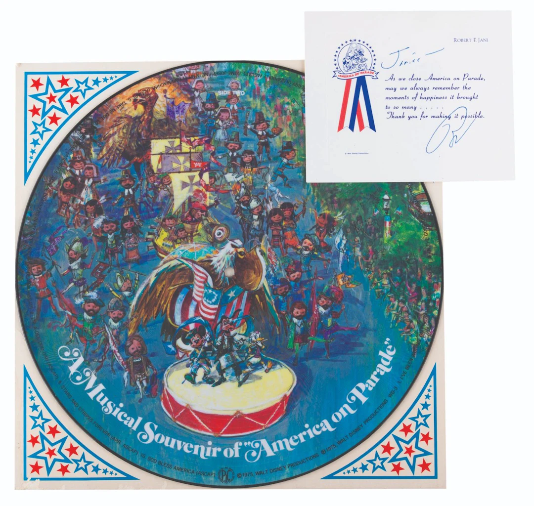 An "America on Parade" Record with Note from Producer Robert Jani.