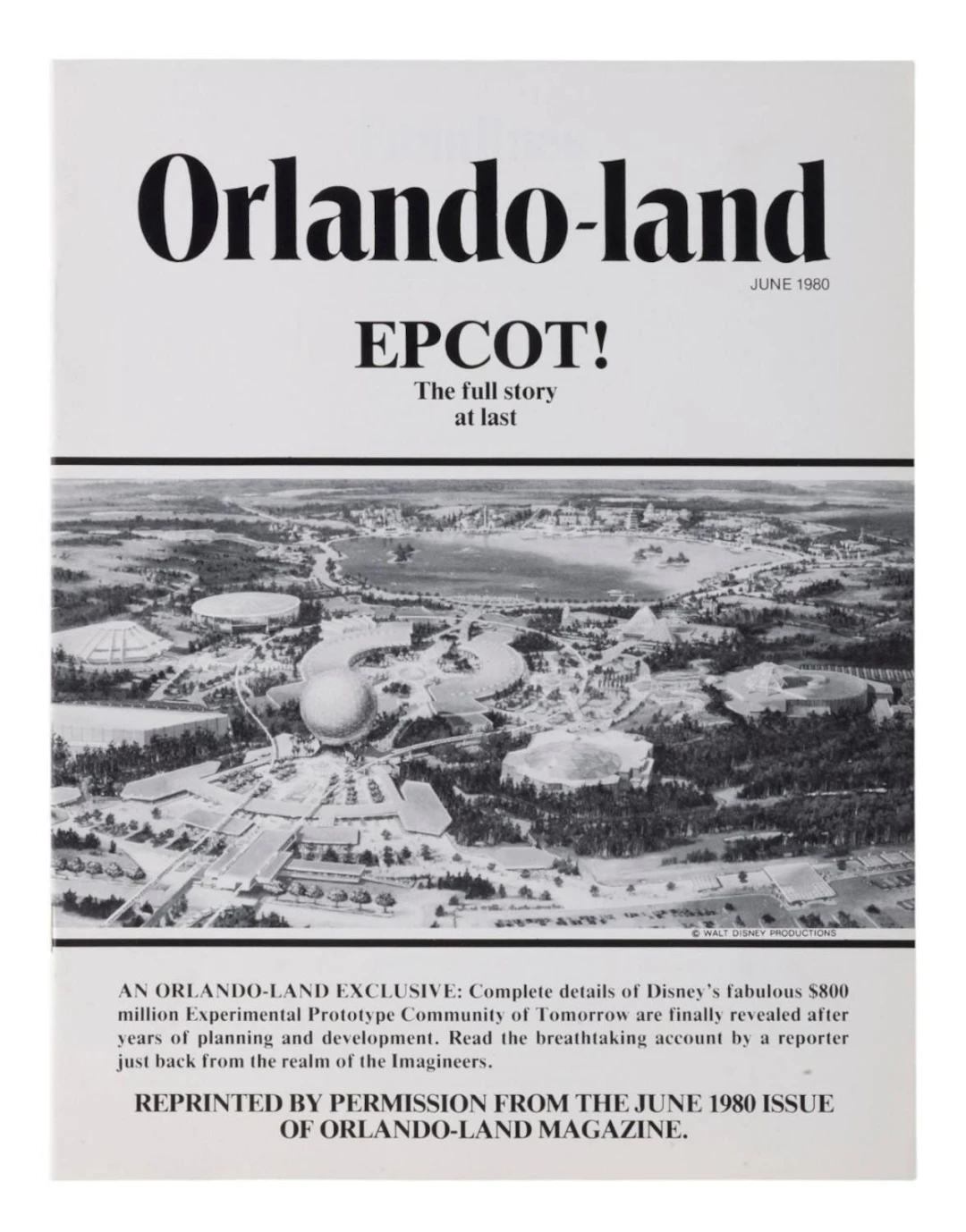 An Orlando-land Magazine EPCOT Issue Reprint.