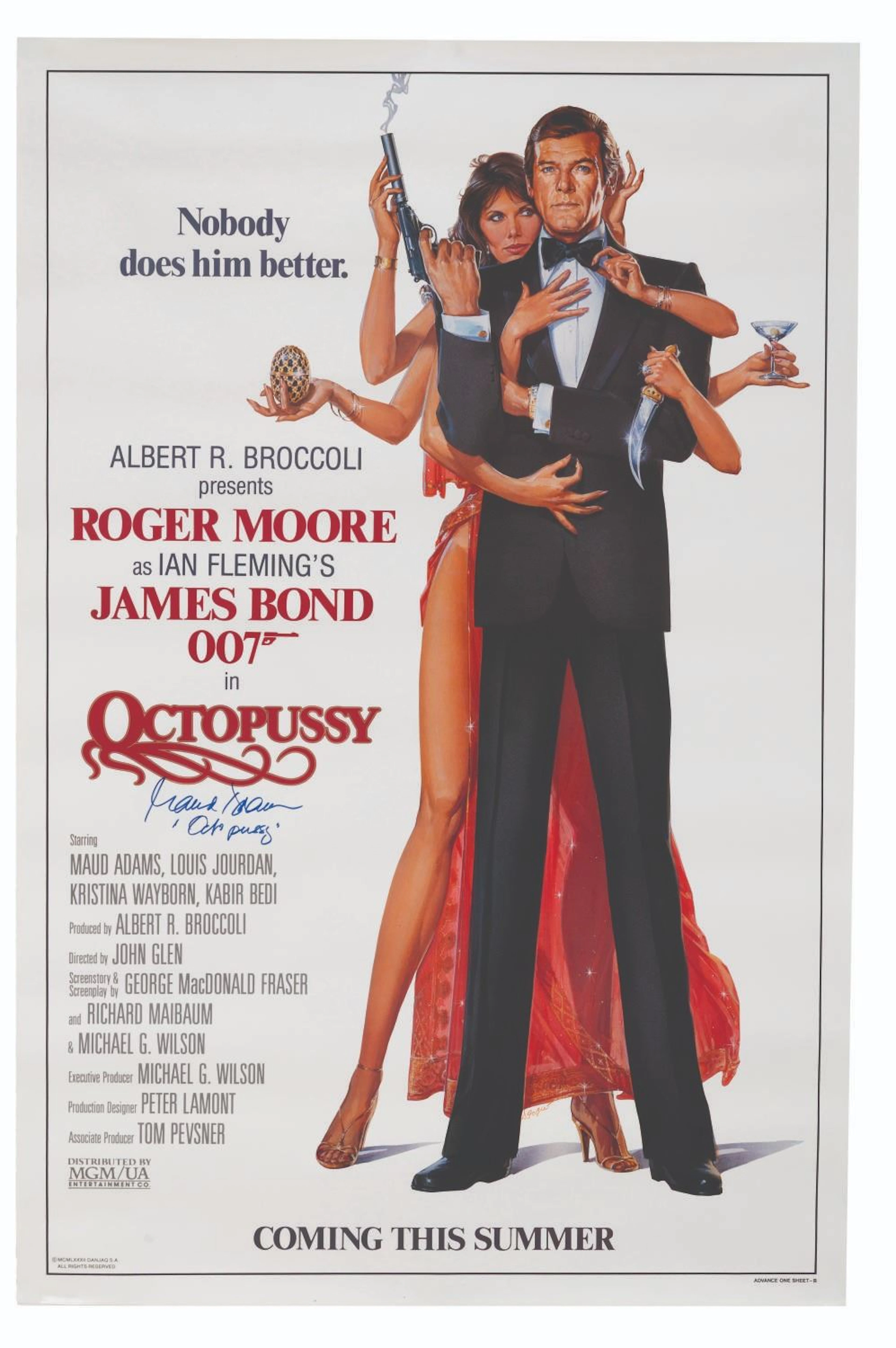 A Signed "Octopussy" One-Sheet.