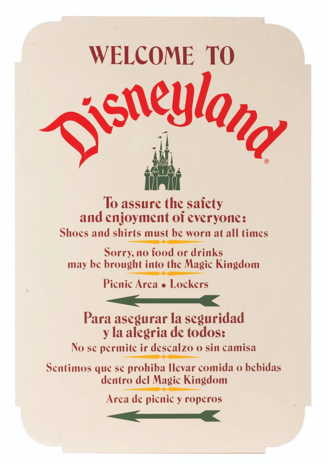 A Disneyland Welcome Sign.