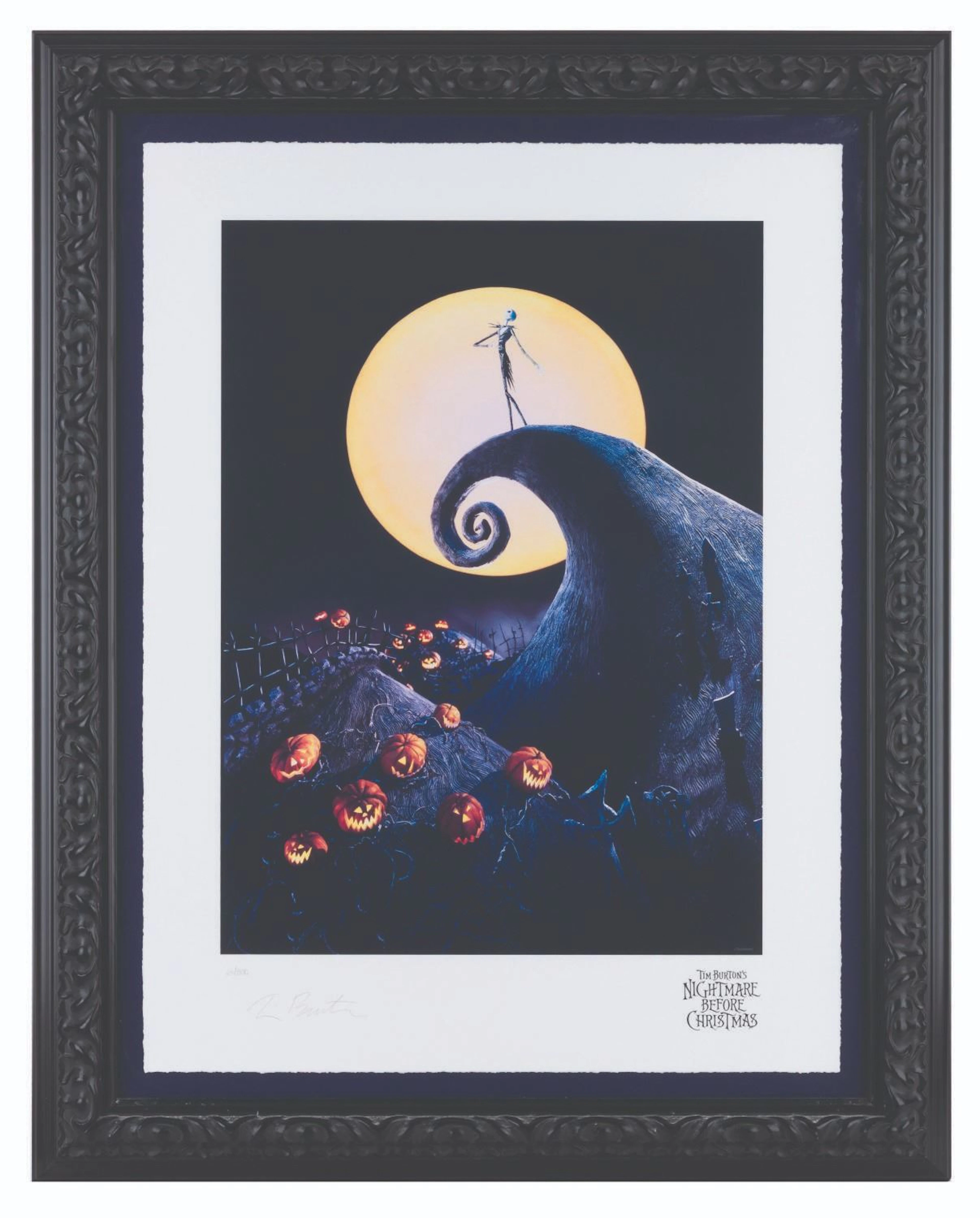A Tim Burton Signed"The Nightmare Before Christmas" Print.