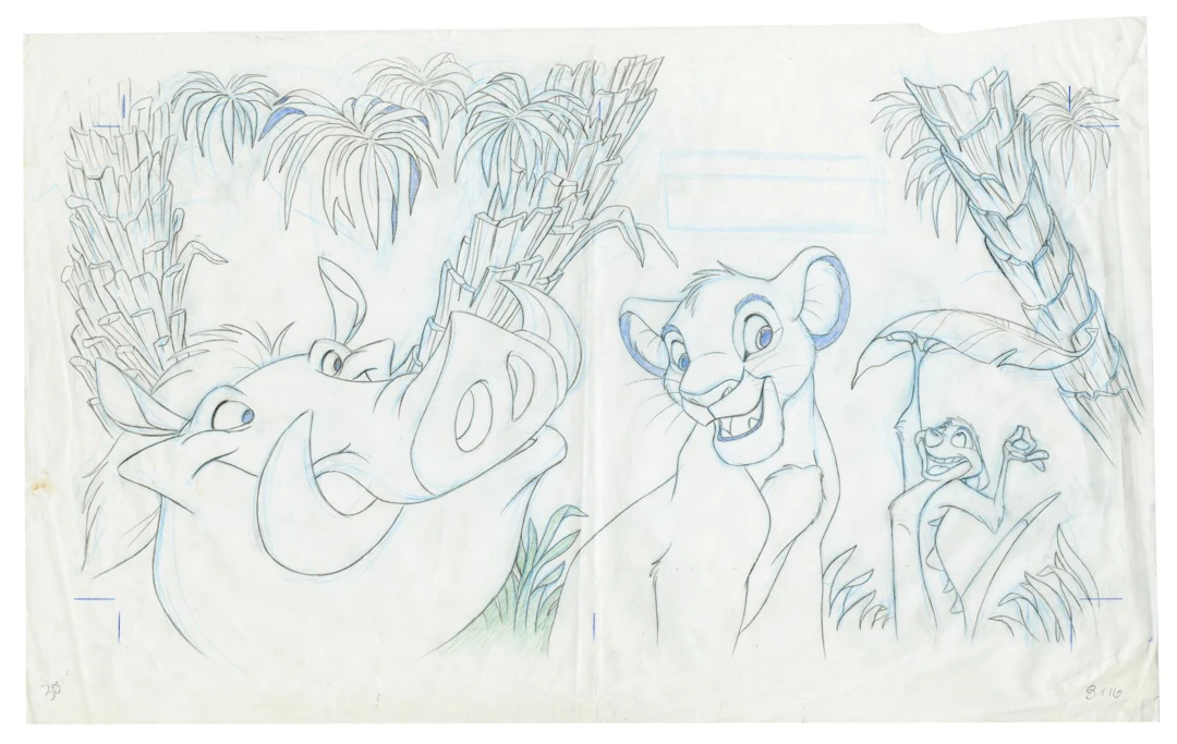A "The Lion King" Book Original Cover Layout Drawing.