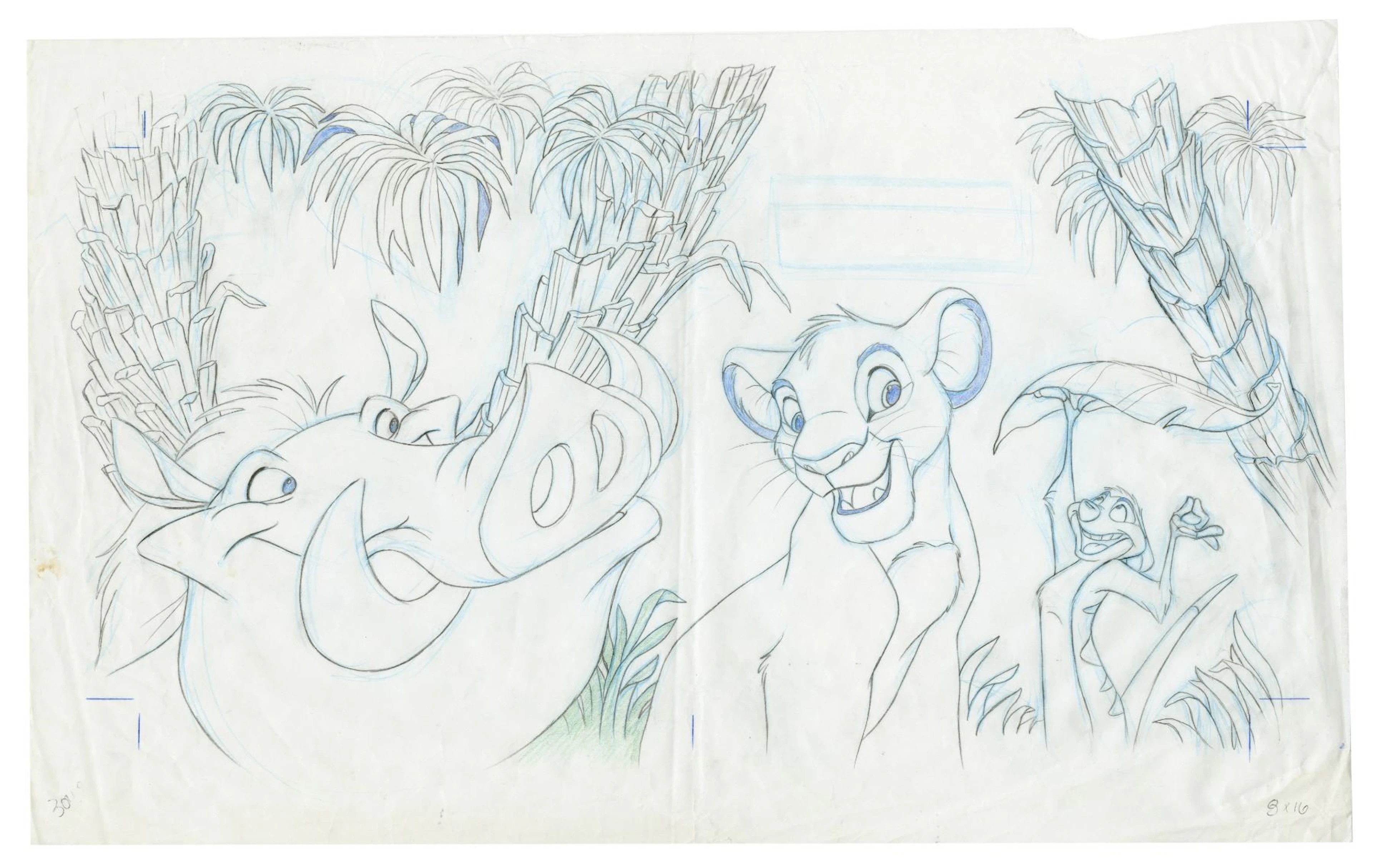 A "The Lion King" Book Original Cover Layout Drawing.