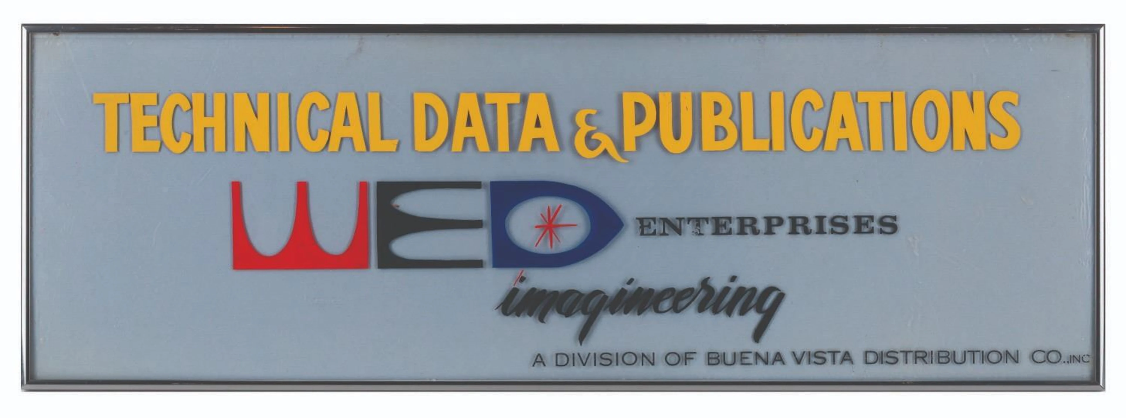 The WED Enterprises Technical Data & Publications Department Sign.