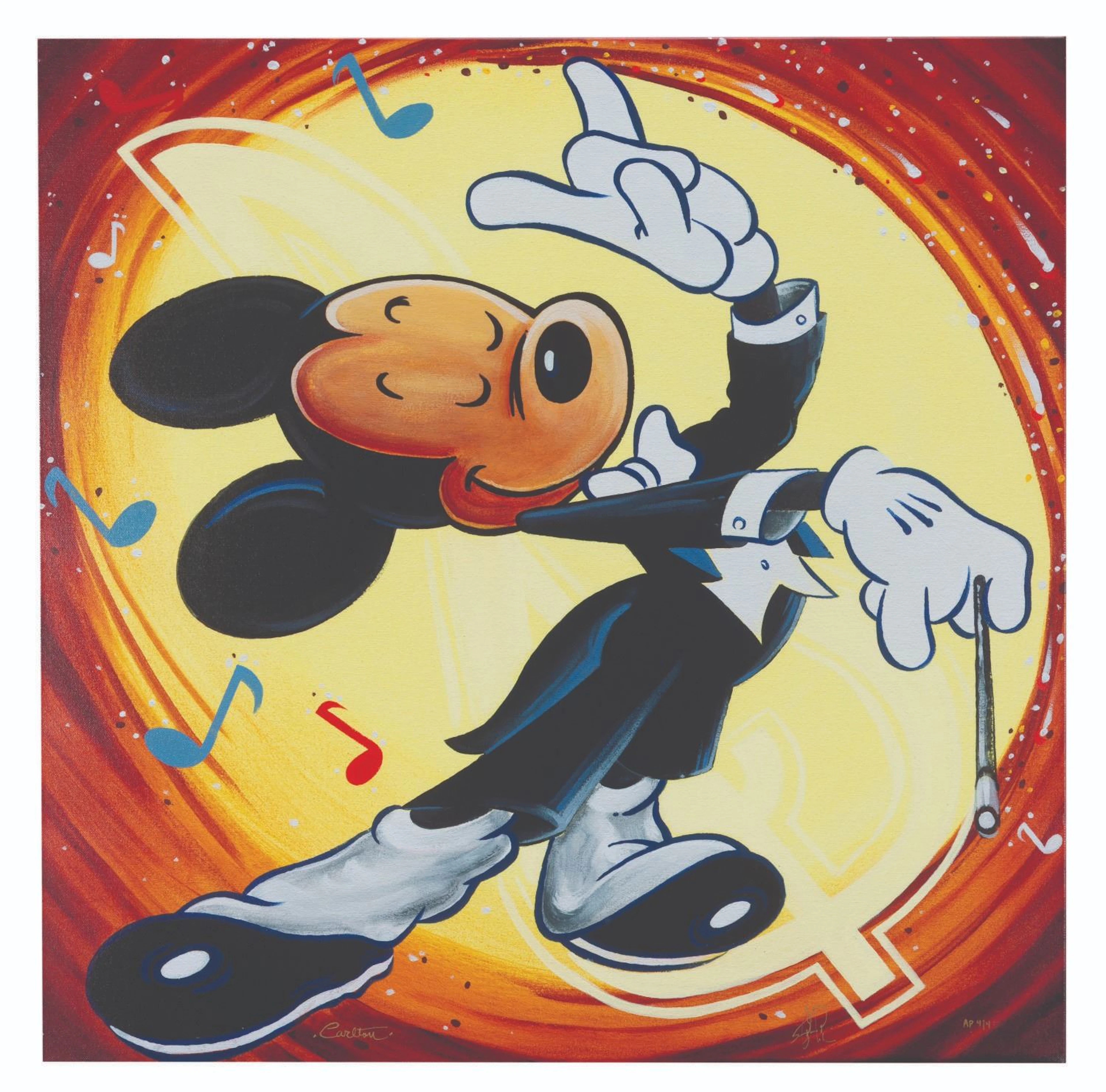 An Artist's Proof "Maestro Mickey" Giclee Canvas Print.