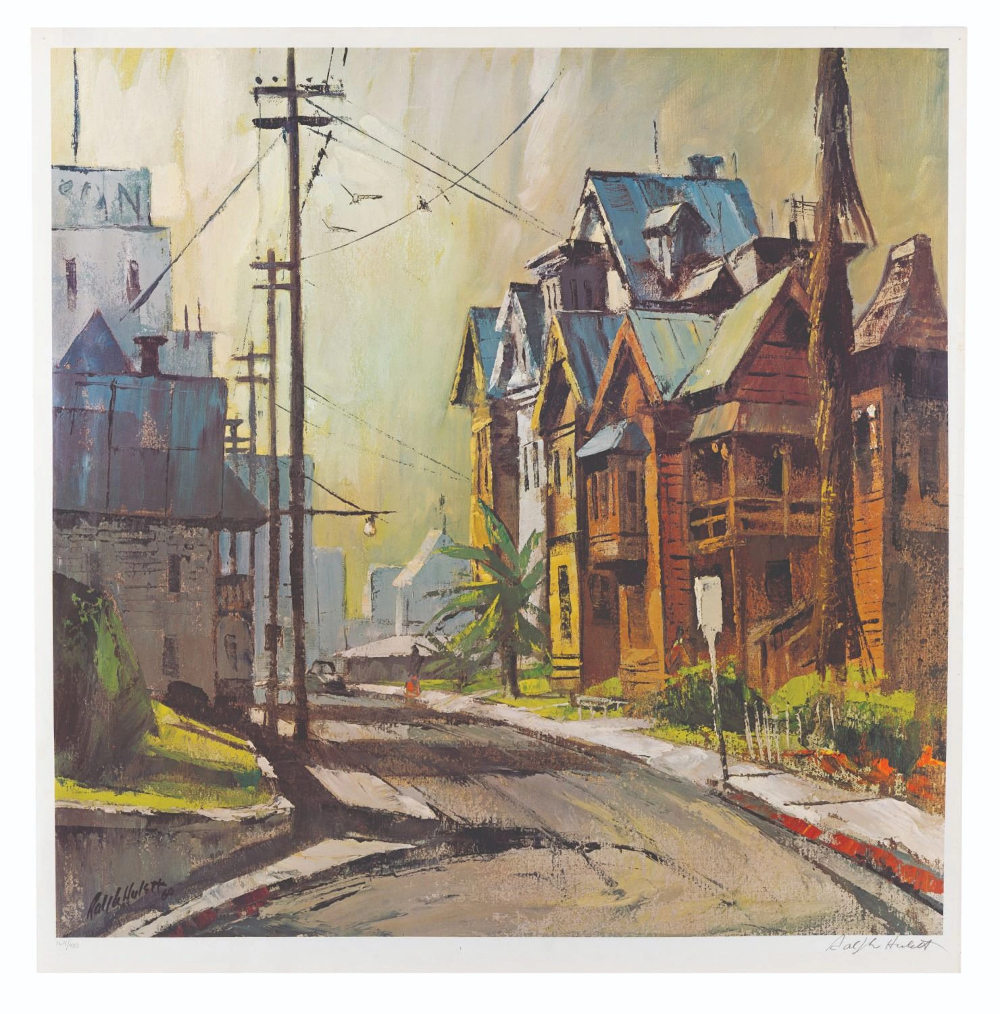 A Ralph Hulett Street Scene Lithograph.