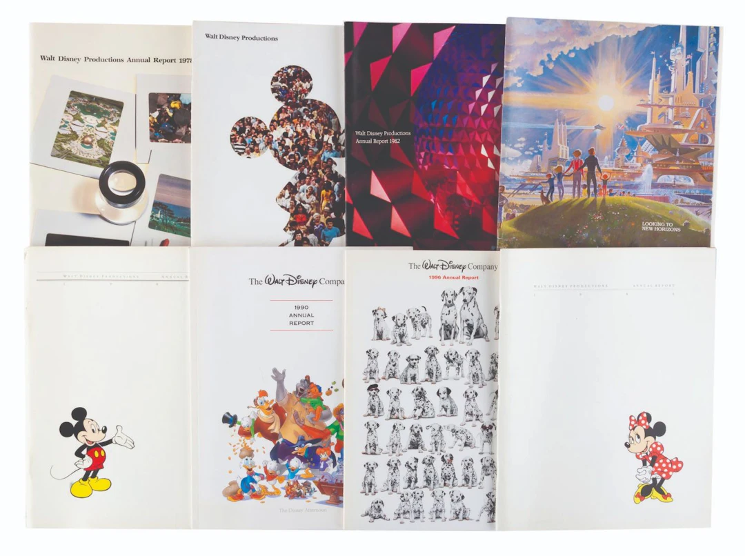 A Set of 1970s-90s Disney Annual Reports.