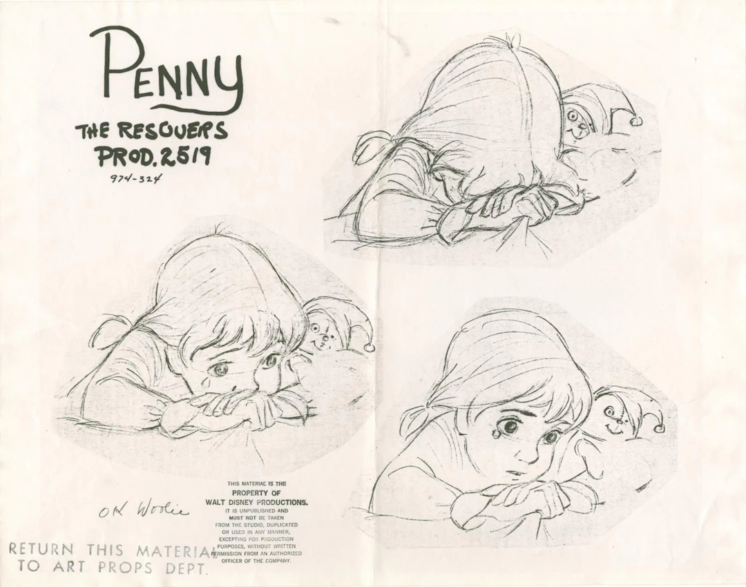 A “The Rescuers” Studio Model Sheet.