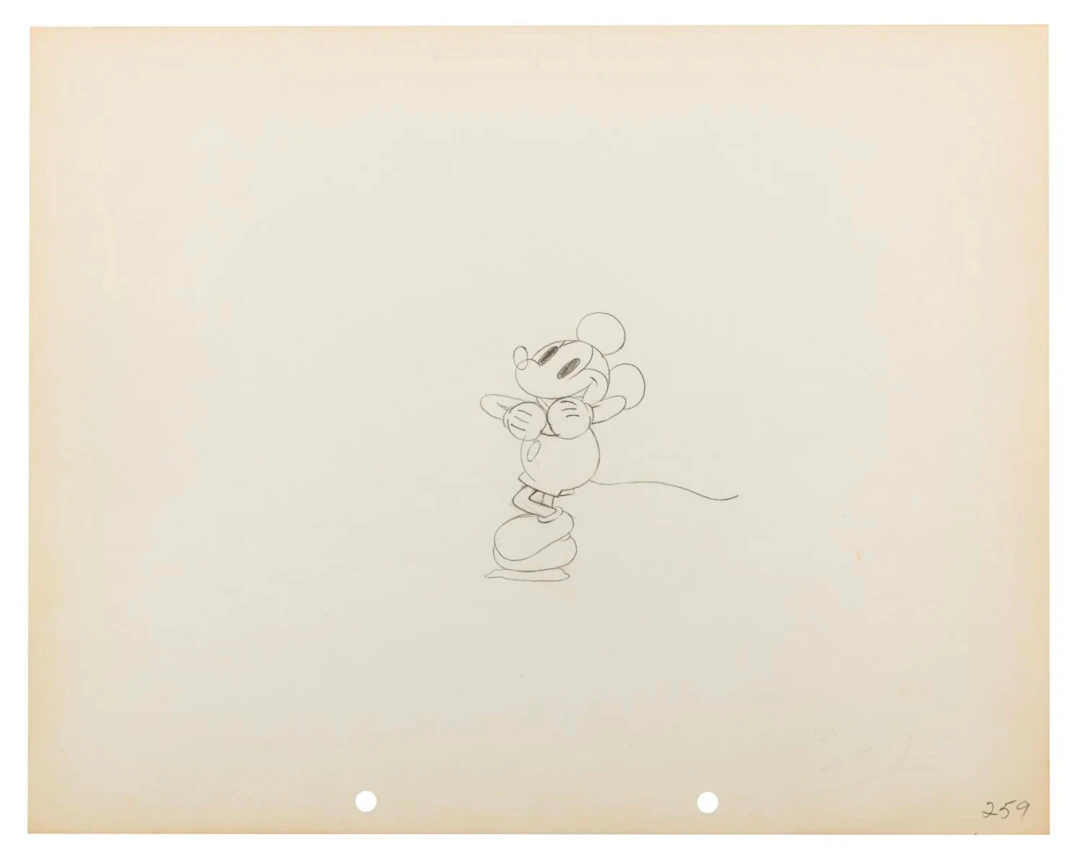 A Mickey Mouse "Around the World in 80 Minutes" Production Drawing.