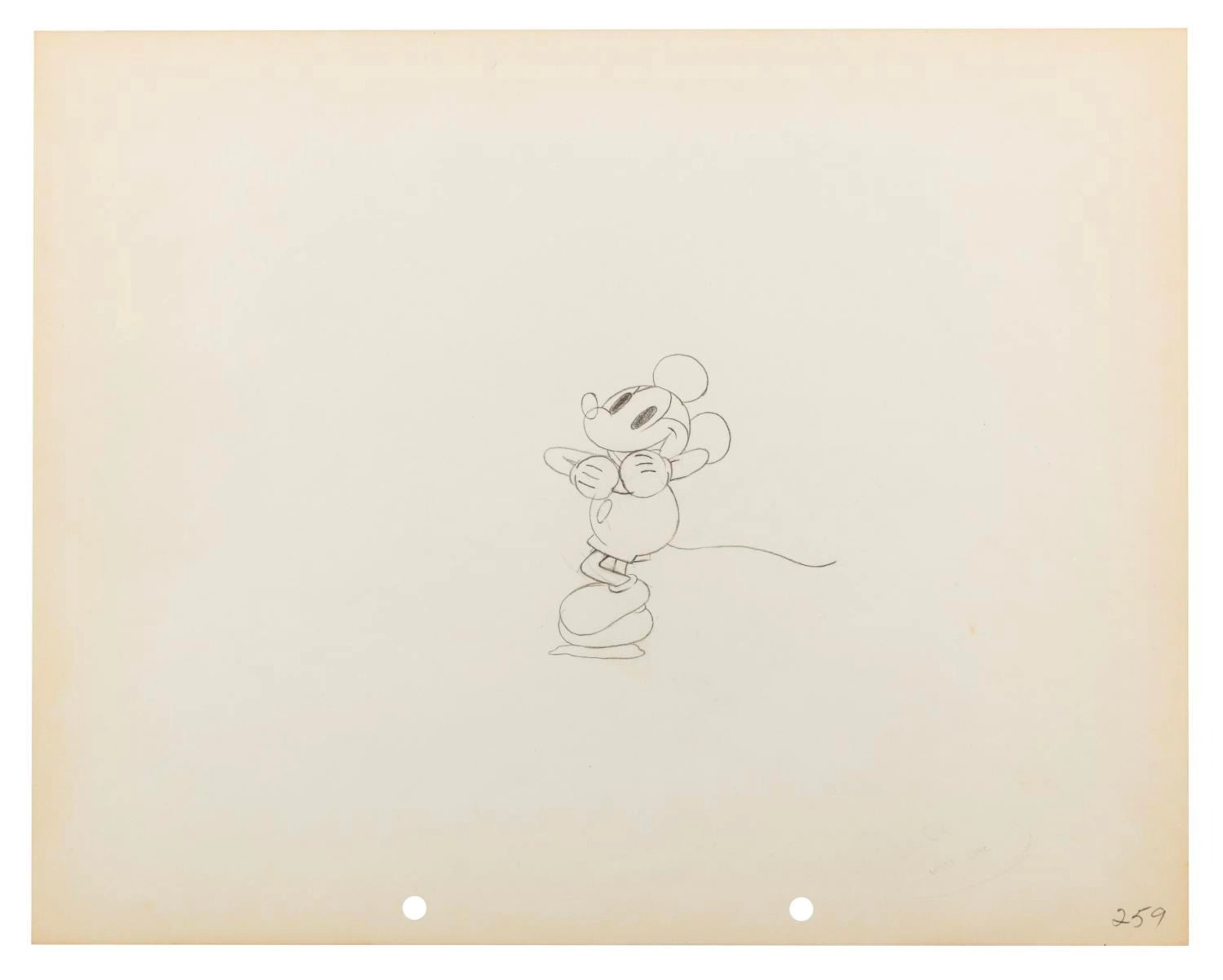 A Mickey Mouse "Around the World in 80 Minutes" Production Drawing.