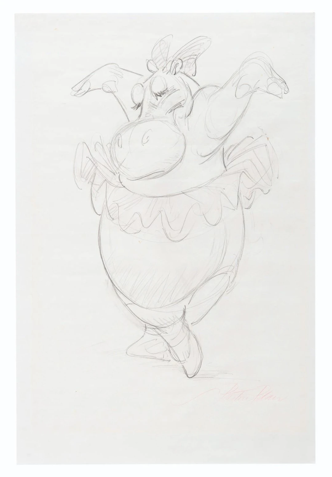 A "Fantasia" Hyacinth Hippo Drawing by Preston Blair.