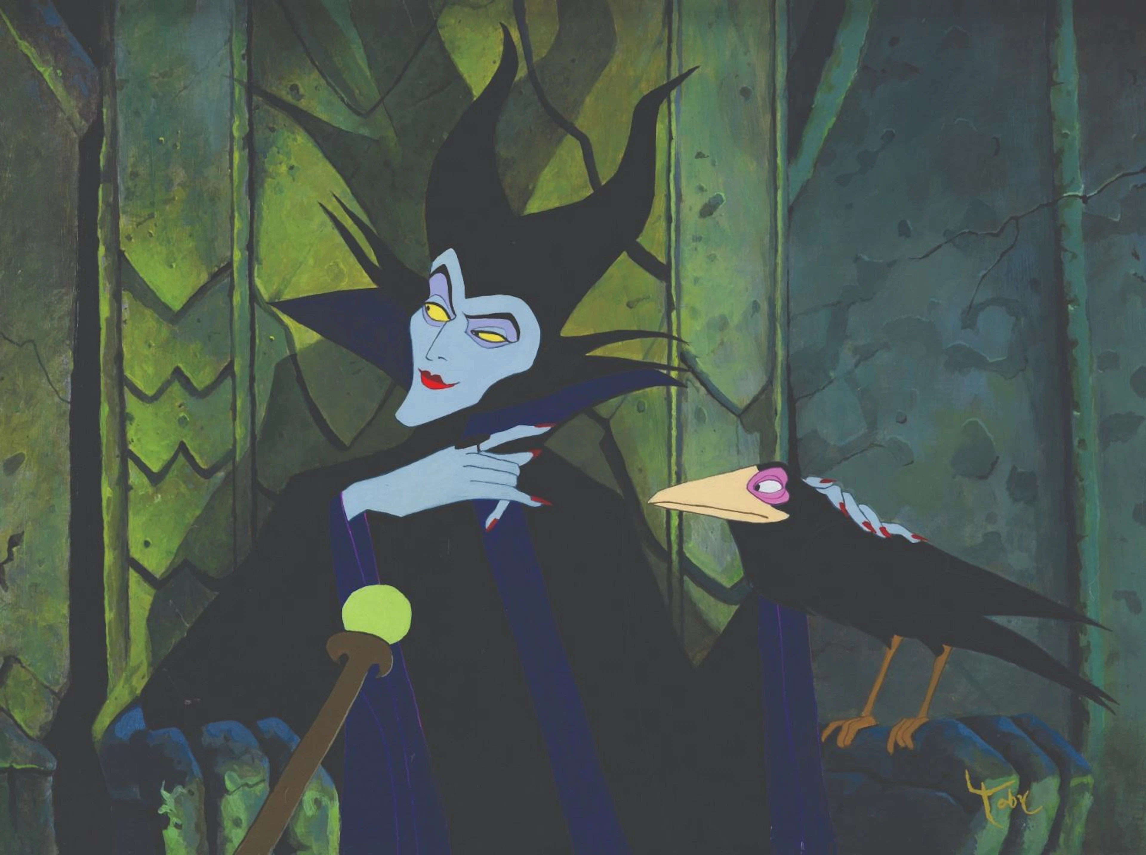 A Maleficent and Diablo Original Painting by Toby Bluth.