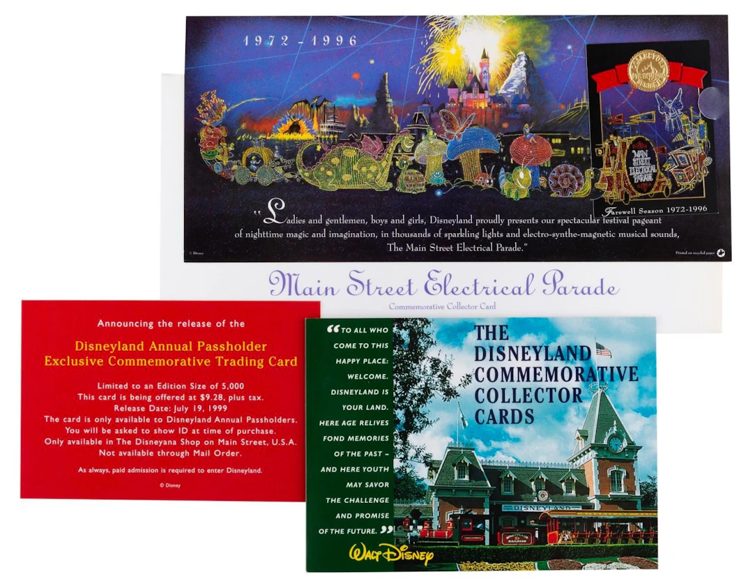 A Main Street Electrical Parade Commemorative Card.