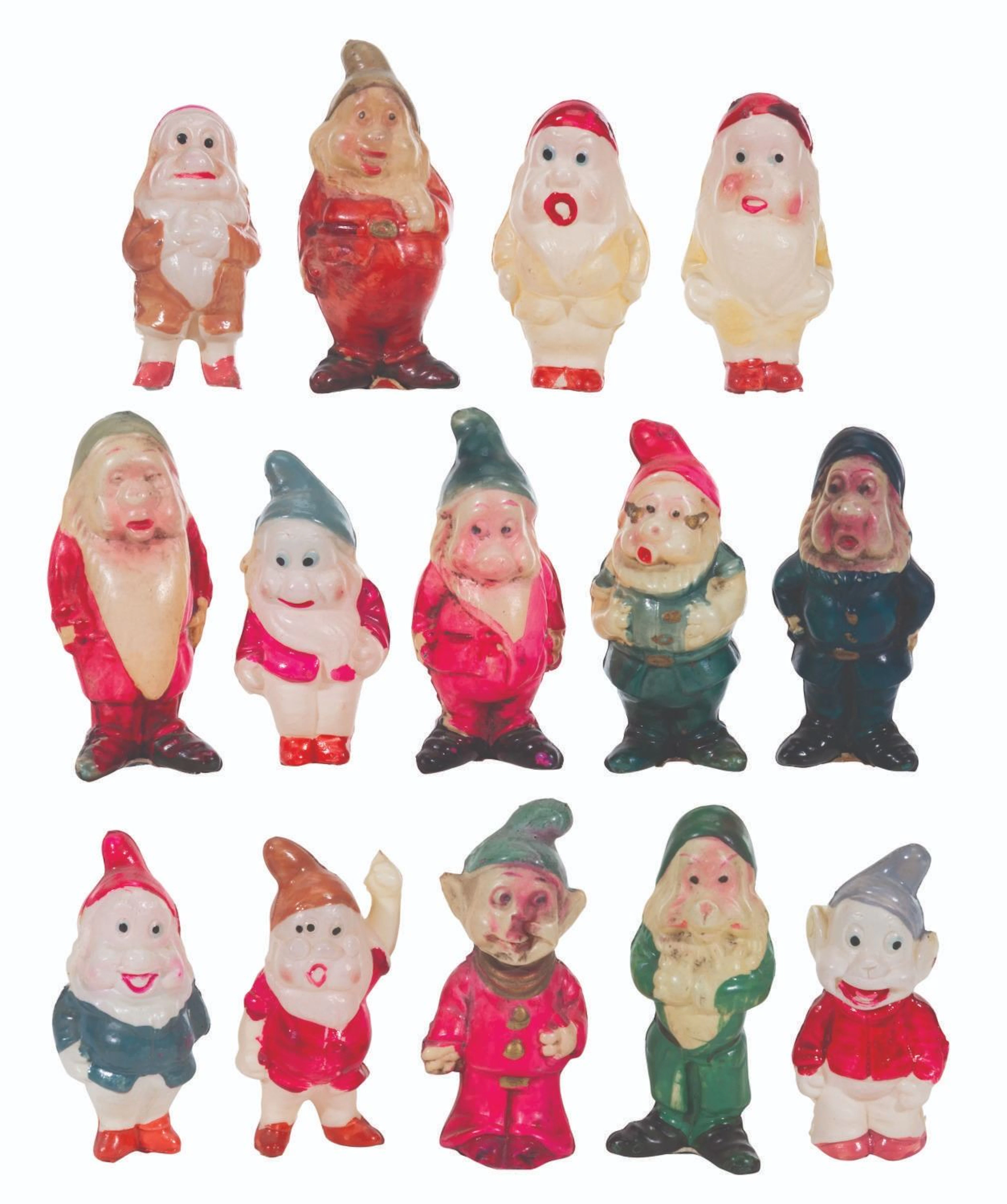 Two Sets of "Snow White and the Seven Dwarfs" Celluloid Figurines.