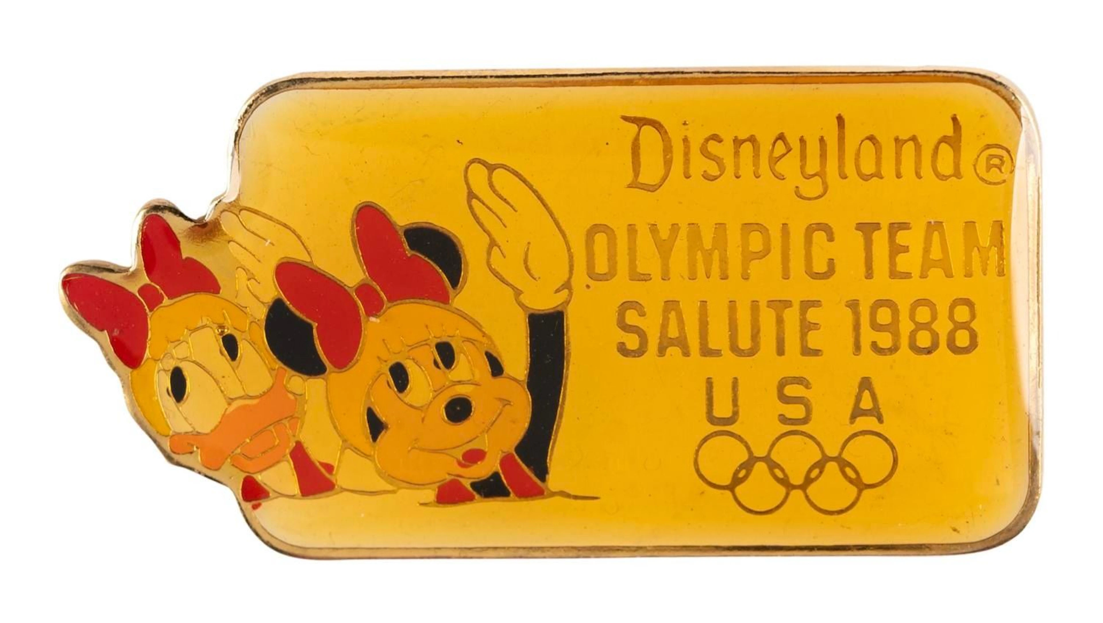 A Minnie and Daisy Olympic Synchronized Swimming Pin.