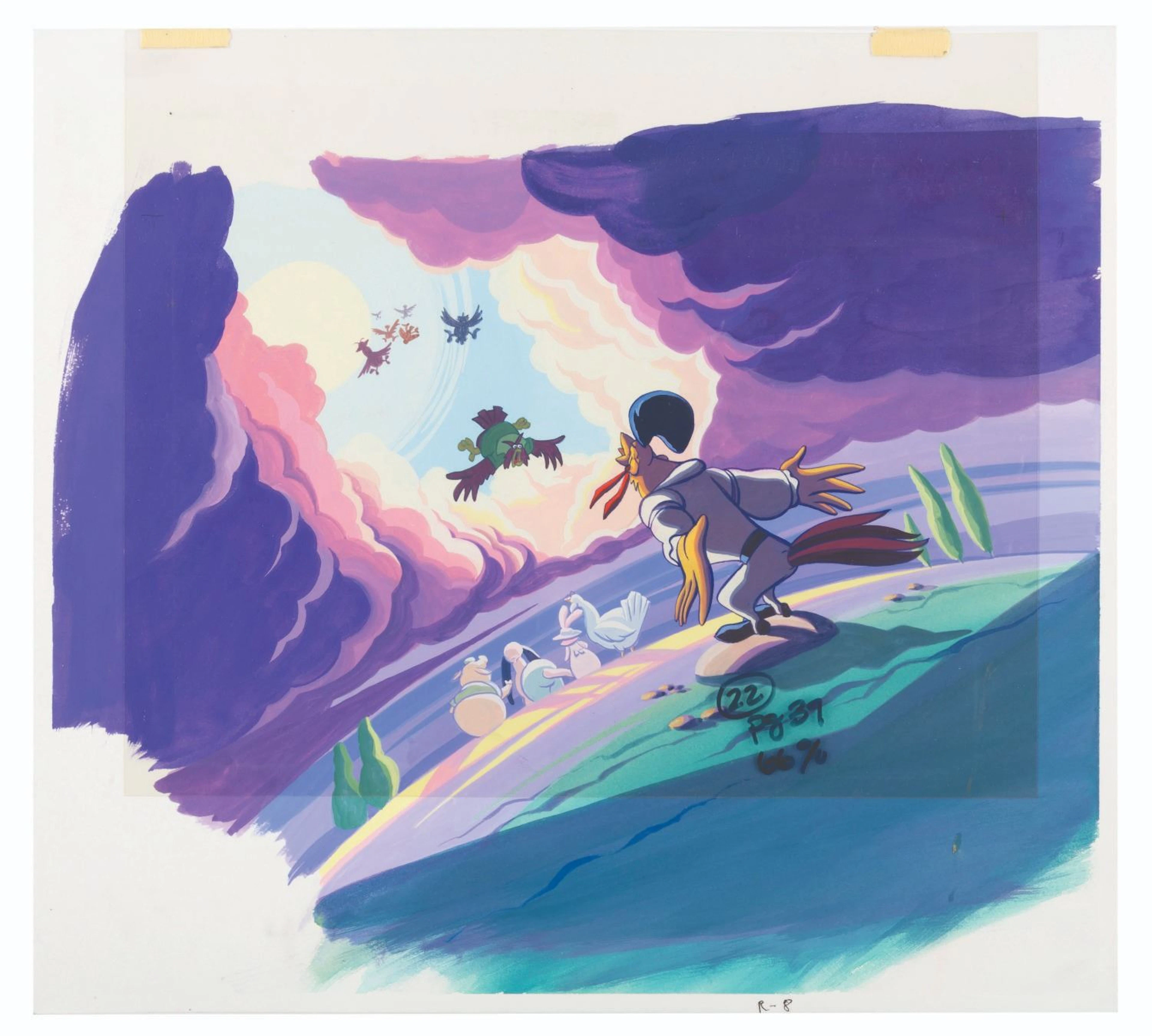 A "Rock-A-Doodle" Original Book Painting.