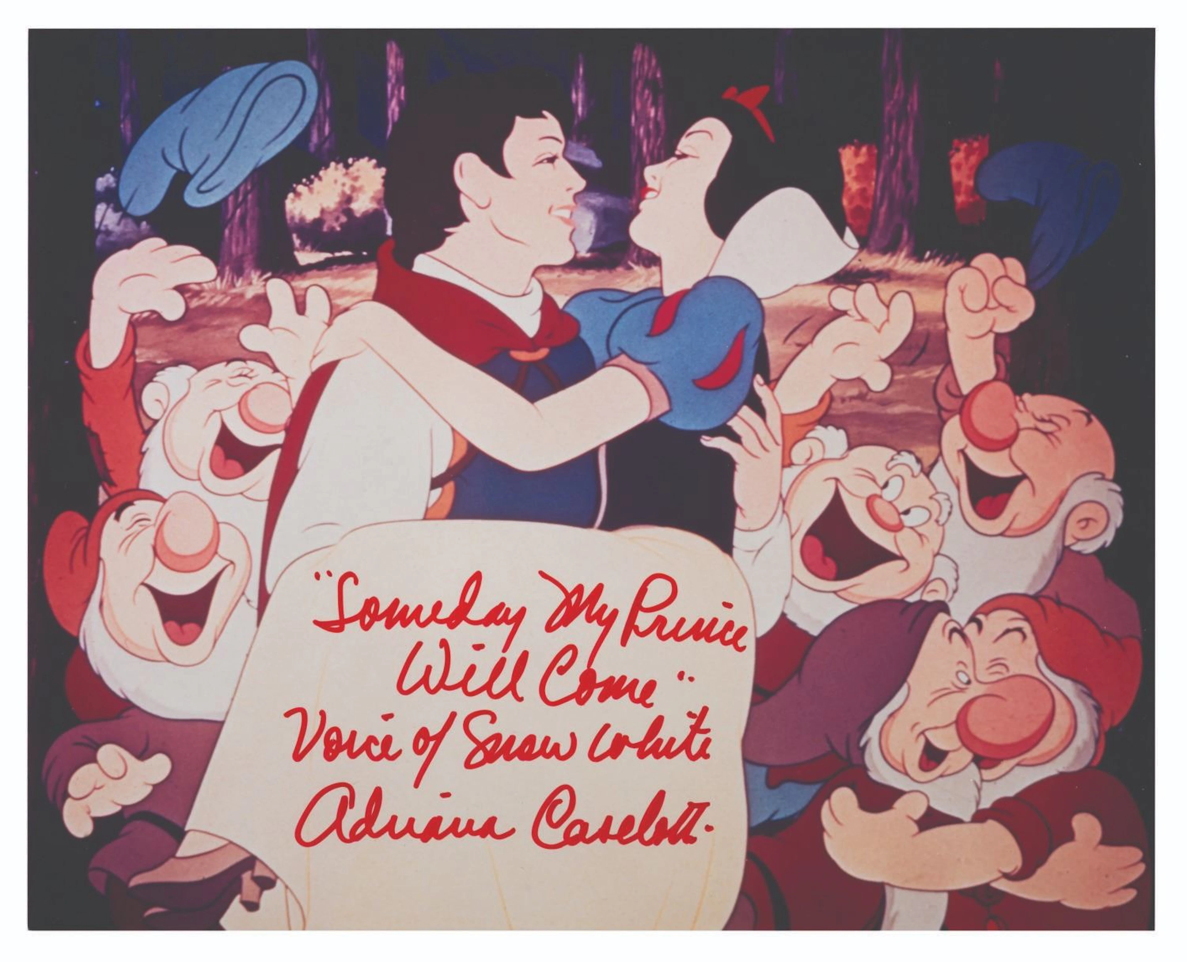 An Adriana Caselotti Signed Snow White Photo.