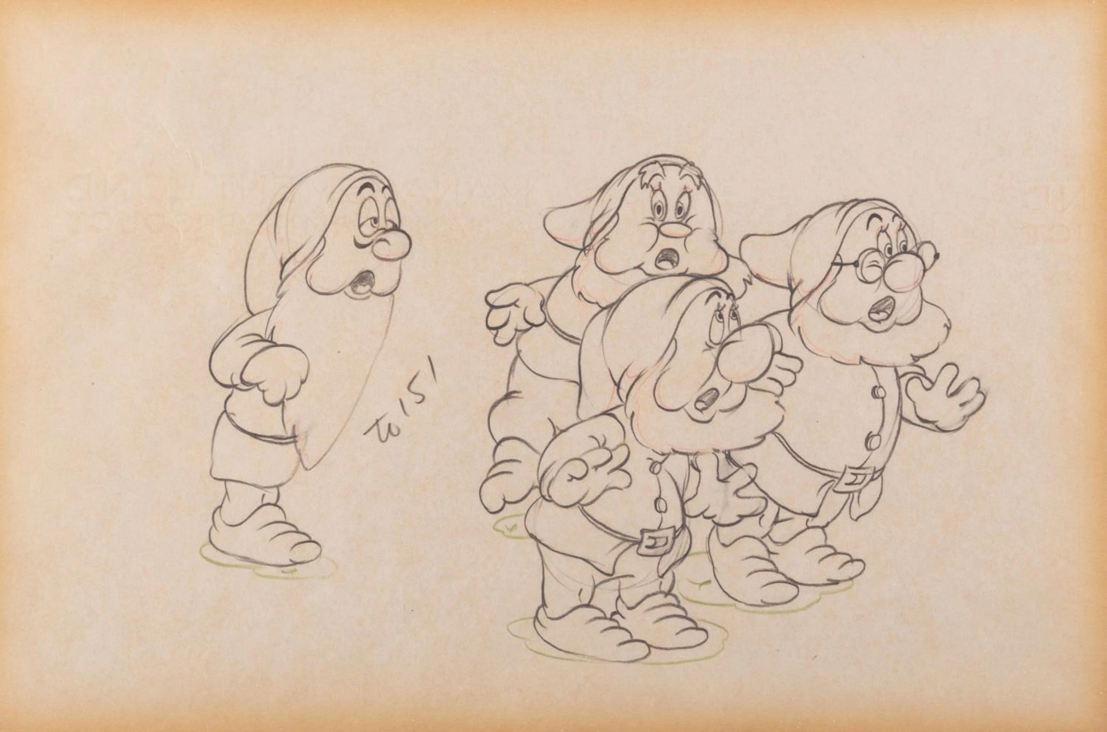 A "Snow White and the Seven Dwarfs" Production Drawing.