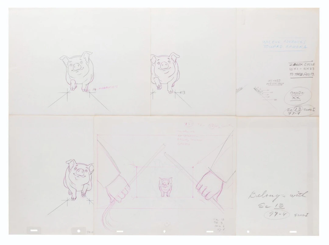 A Collection of "Charlotte's Web" Production Drawings.