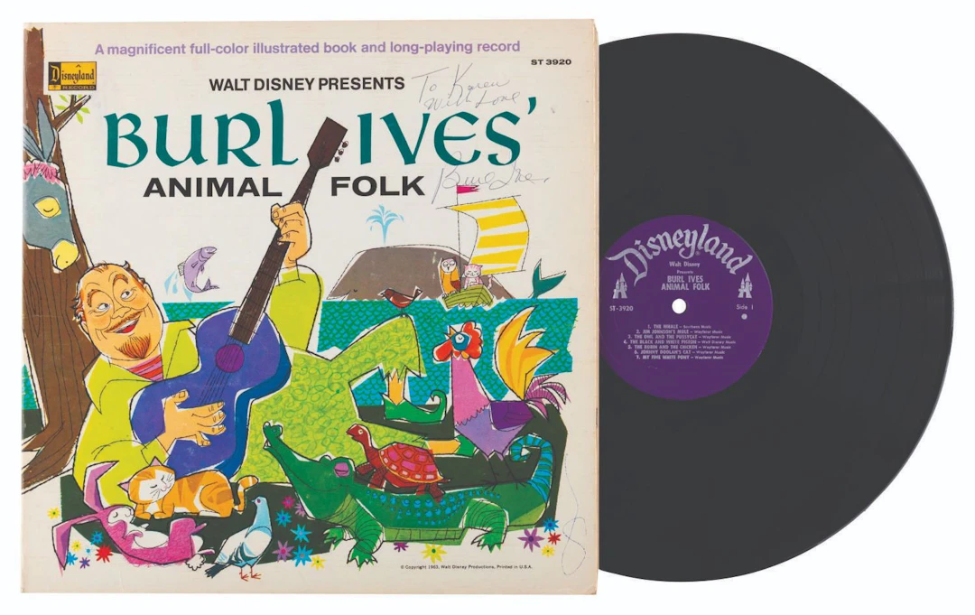 A Signed "Burl Ives' Animal Folk" Illustrated Record.