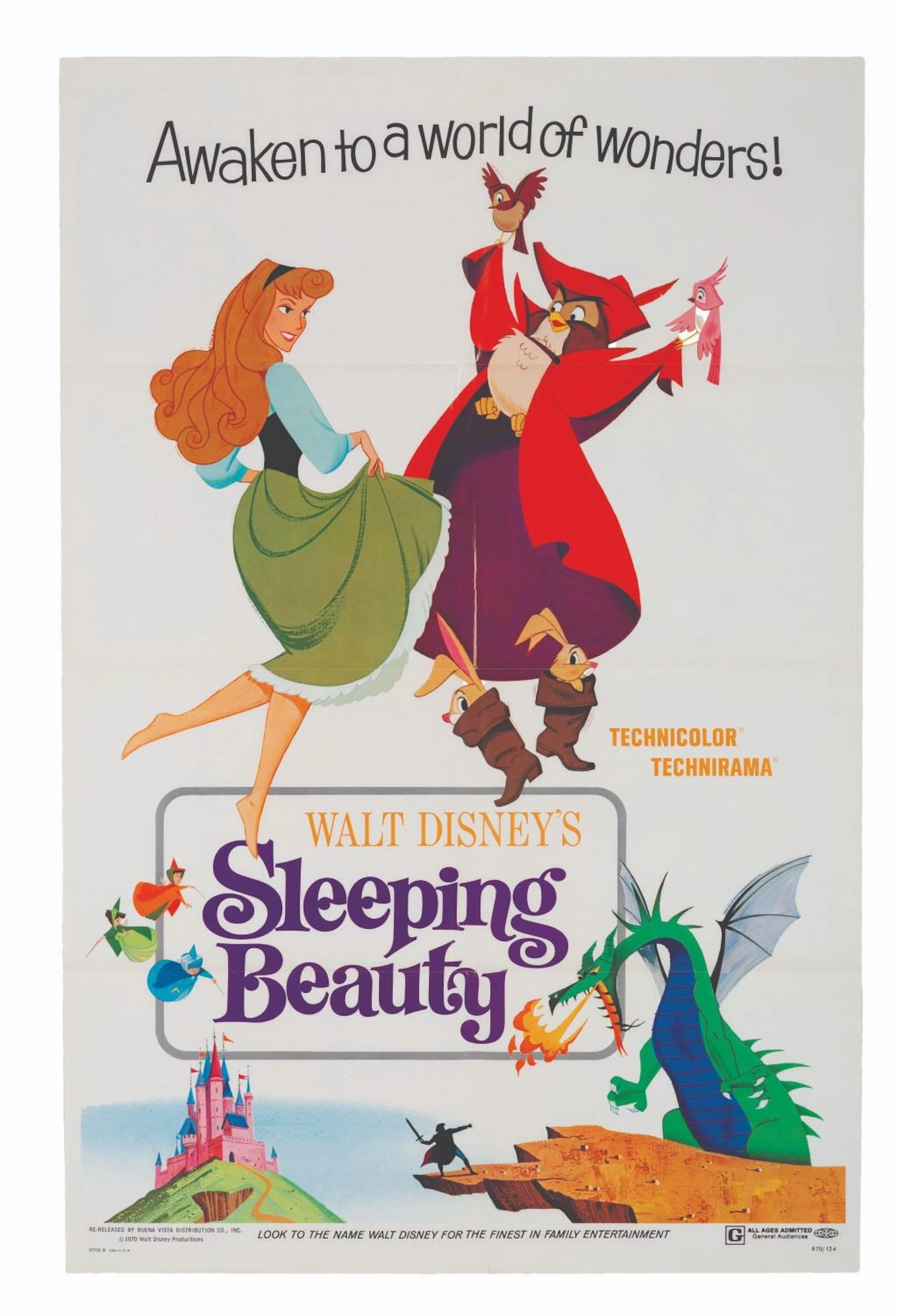 A "Sleeping Beauty" 1970 Re-Release One-Sheet.