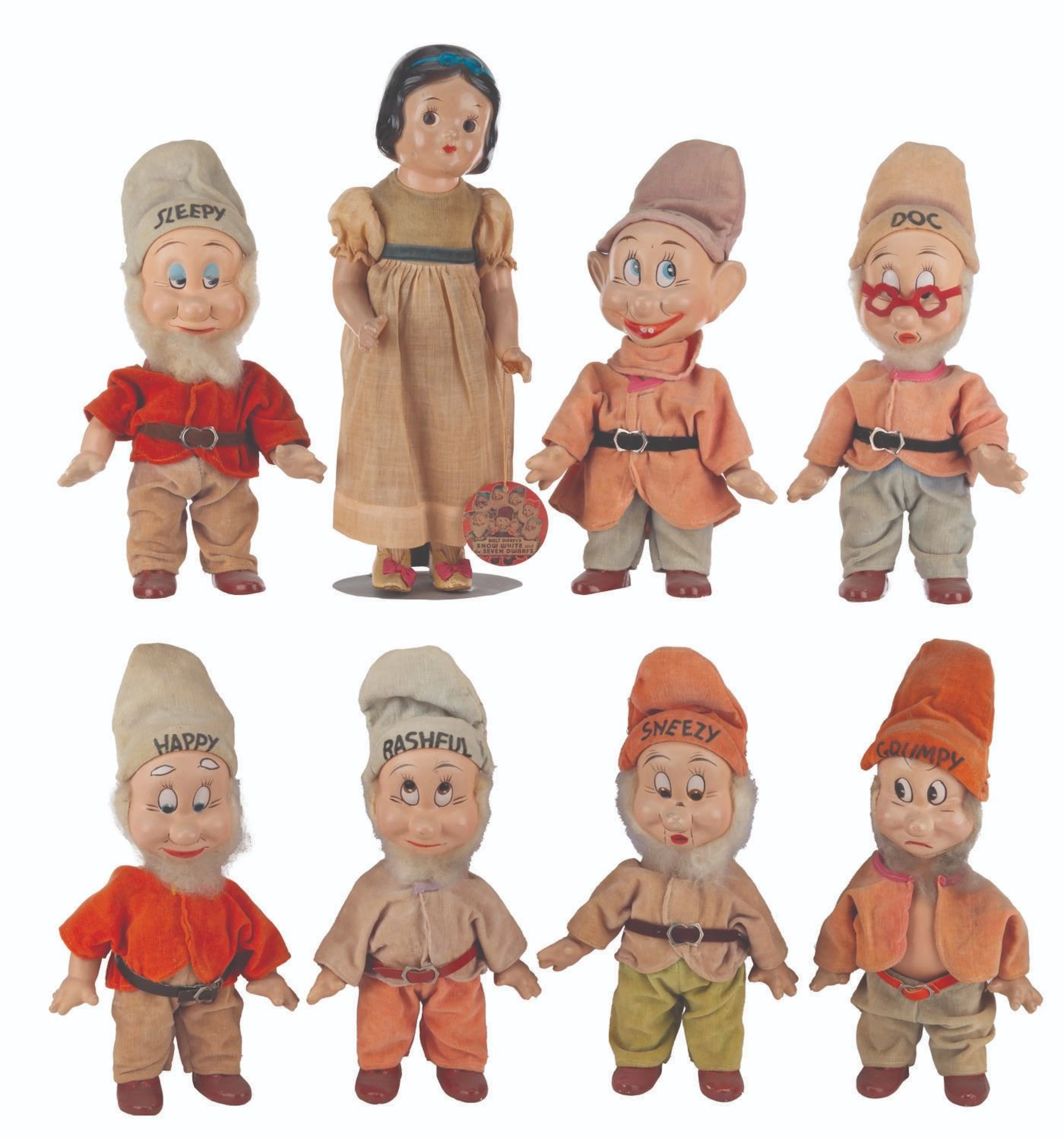 A "Snow White and the Seven Dwarfs" Doll Set by Knickerbocker.
