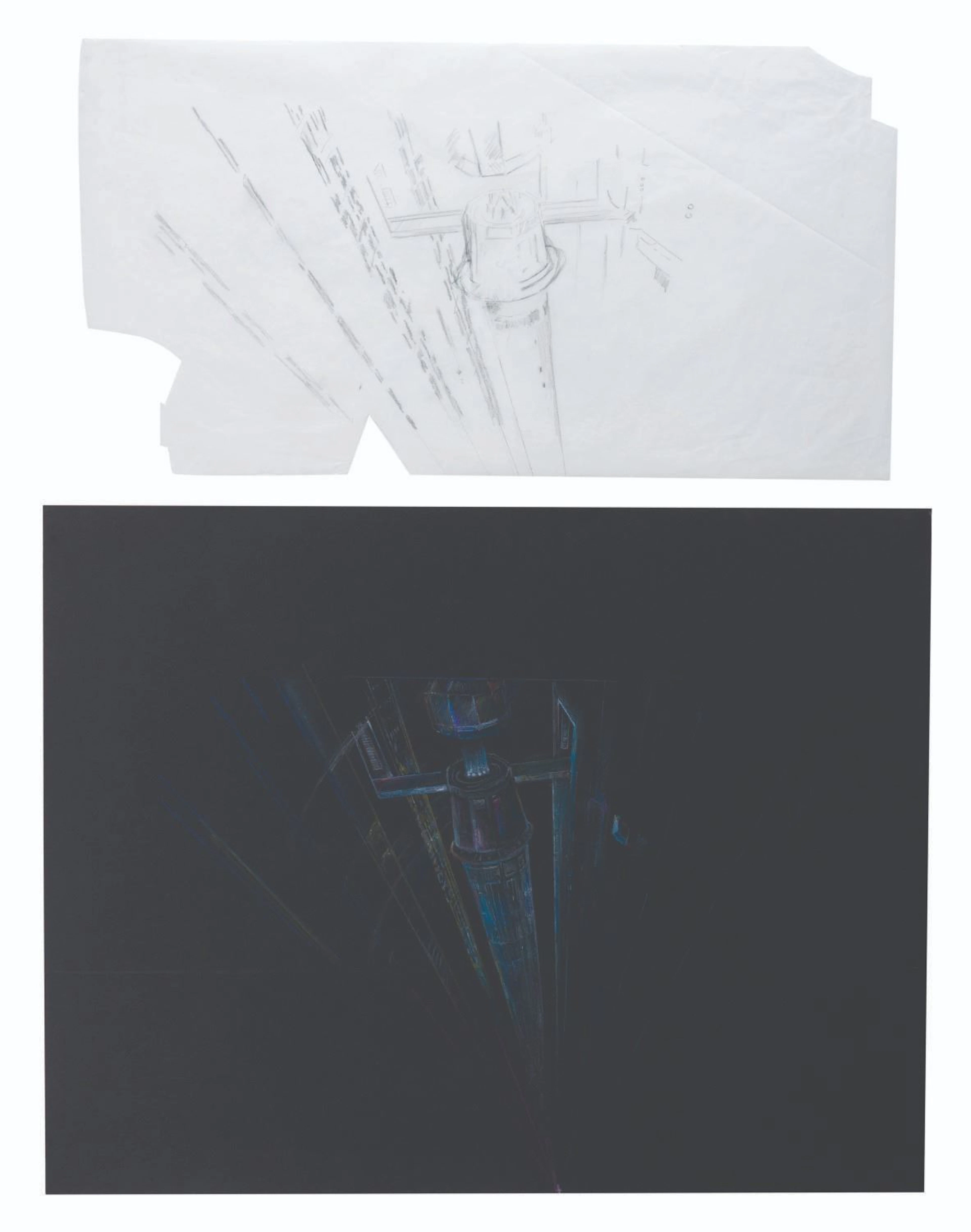 "Star Wars" Death Star Tractor Beam Original Concept Art.