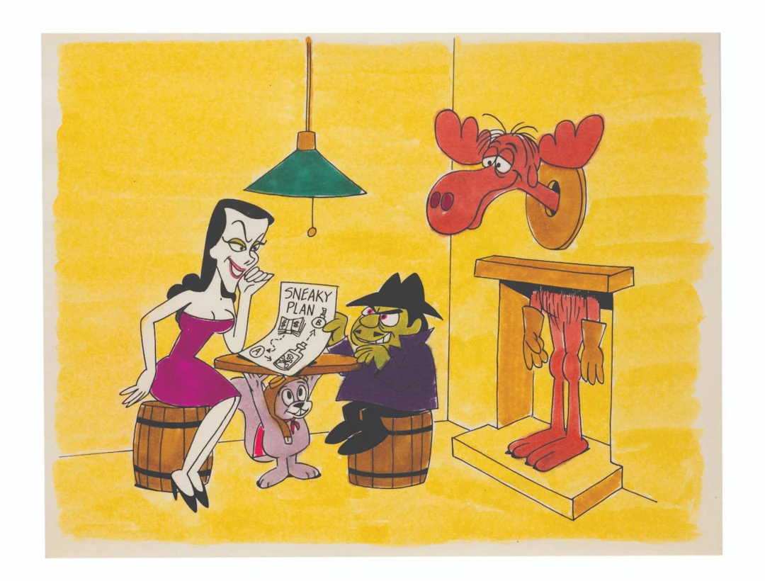 A Rocky and Bullwinkle Limited Edition Cel #4 Original Color Guide.