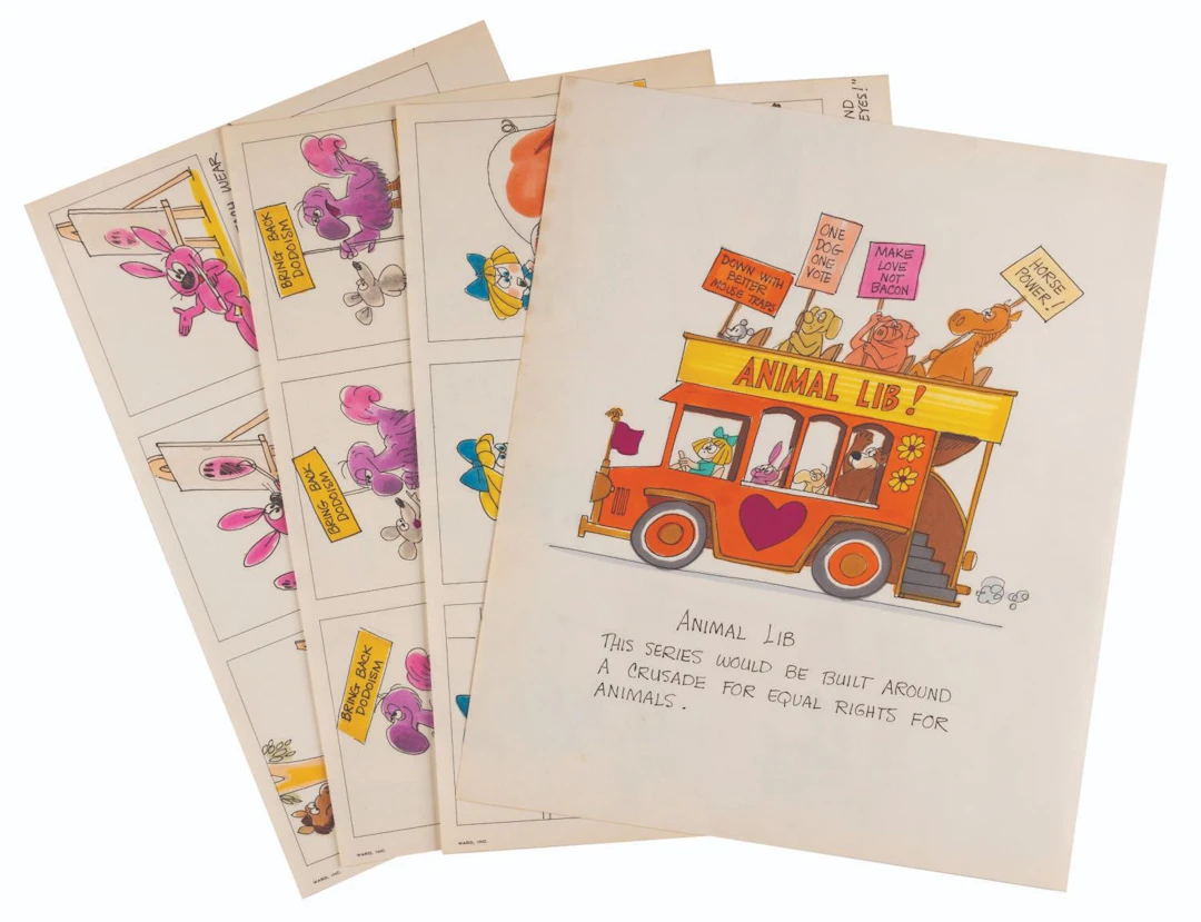 A Jay Ward "Animal Lib!" Storyboard Collection.