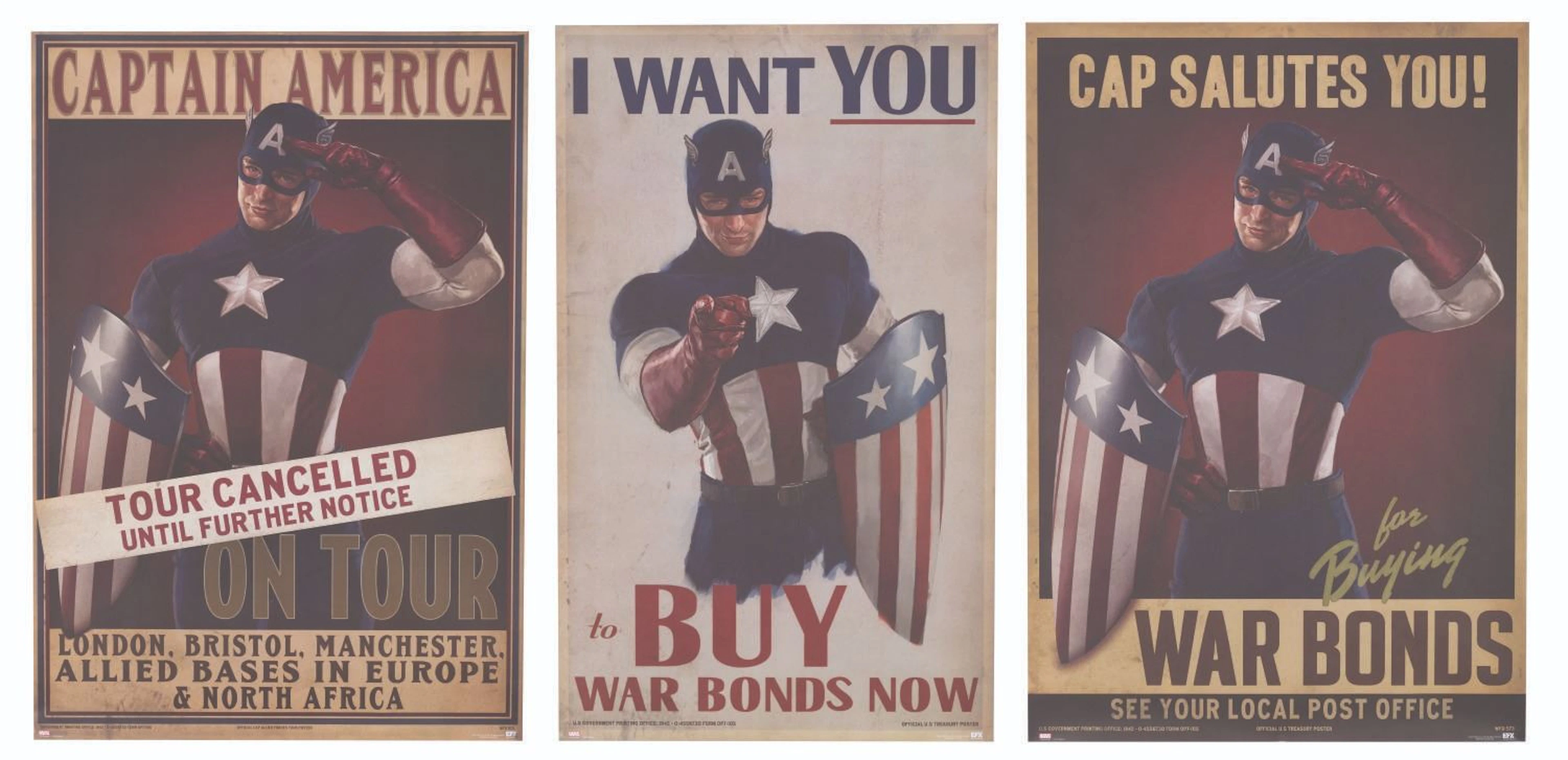 A Set of "Captain America" Propaganda Posters.