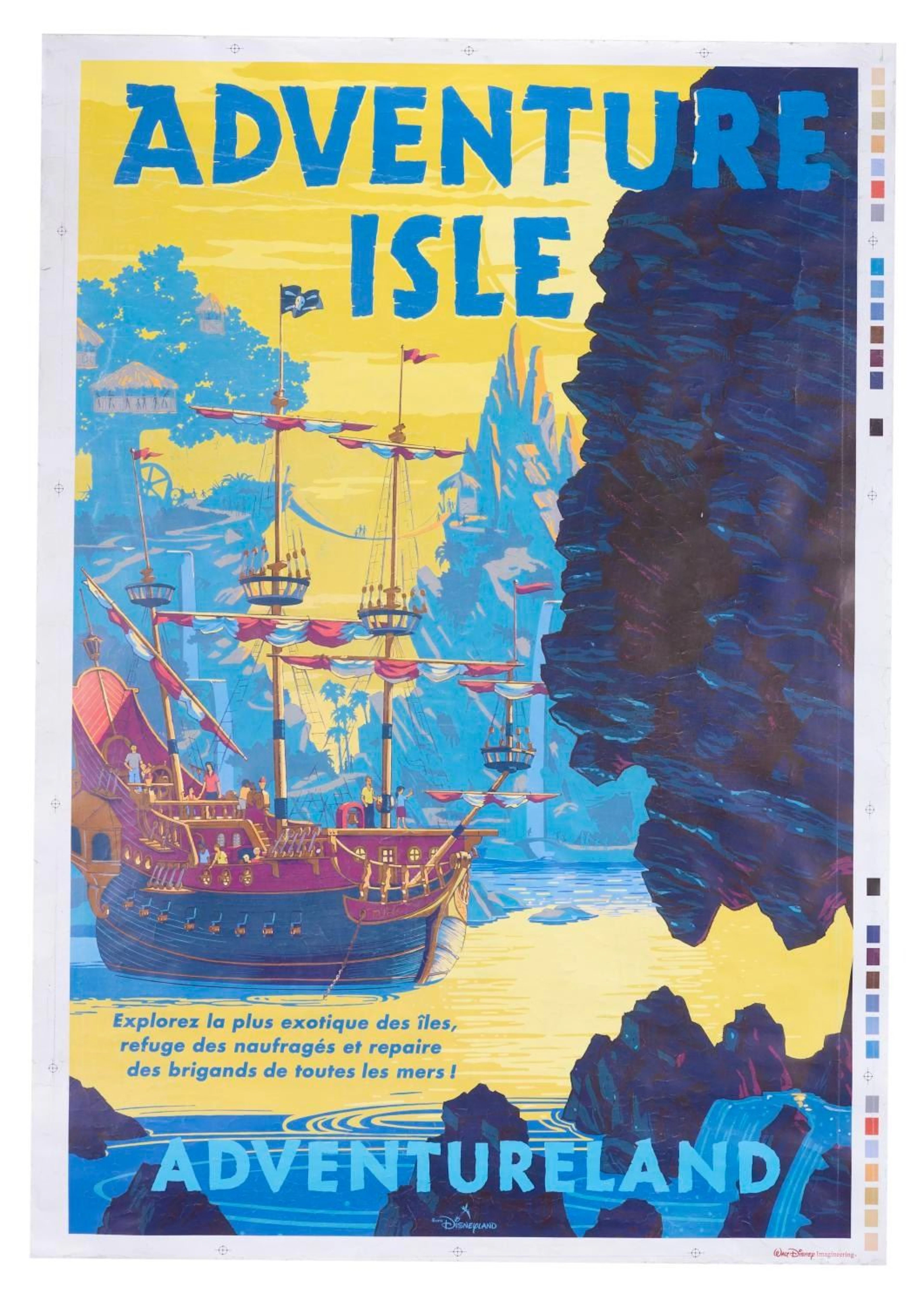 A Euro Disneyland Adventure Isle Attraction Poster.