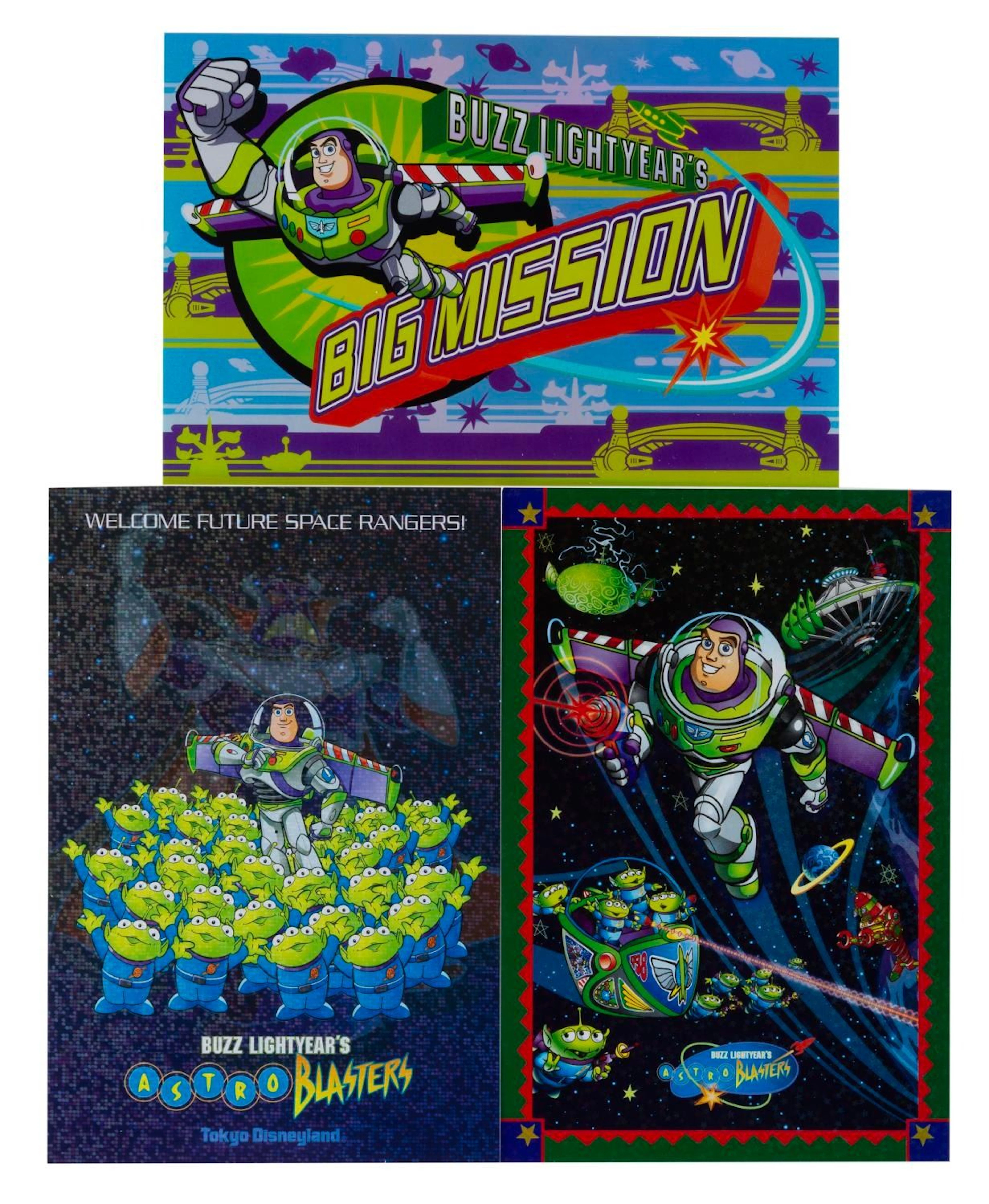 Three Tokyo Disneyland Buzz Lightyear Postcards.