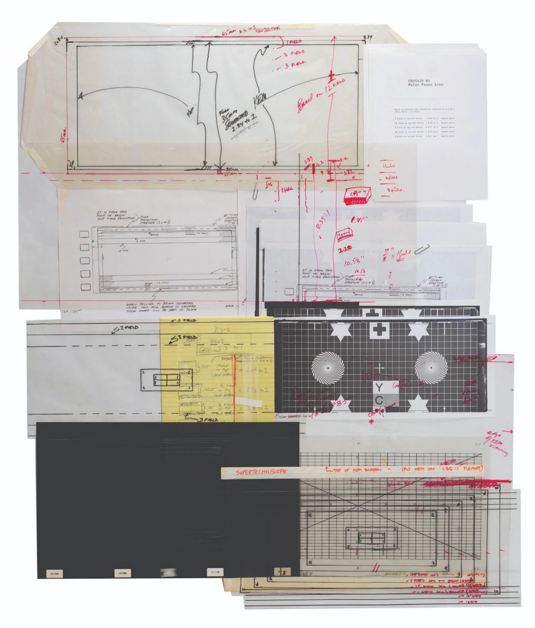 A Collection of Captain EO Aspect Ratio Layout Materials.