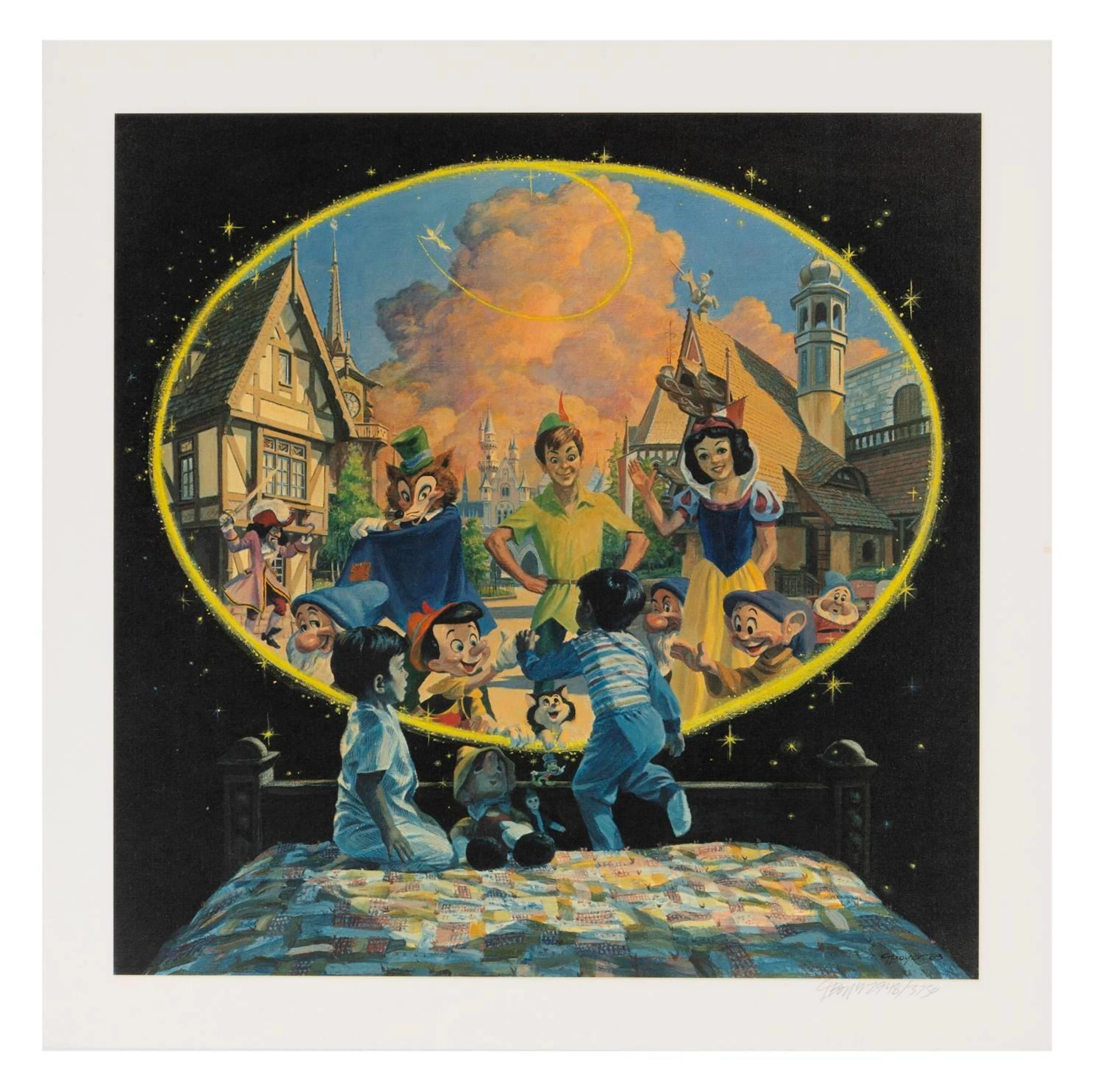 A Charles Boyer Signed New Fantasyland Lithograph.